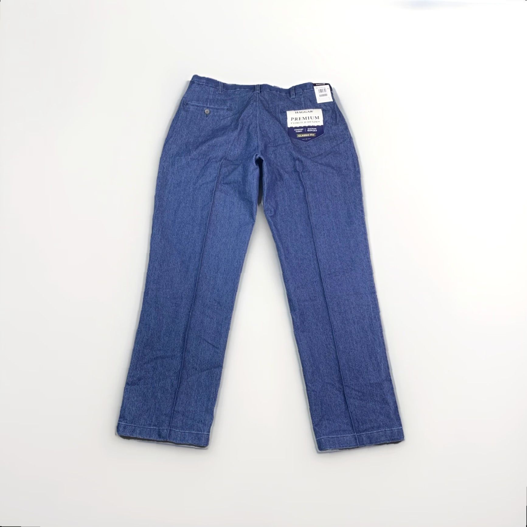 Haggar Haggar Jeans Classic Fit Denim Blue 38x32 NWT Men’s Regular Cotton Blend Stretch Comfort Zip Size US 38 / EU 54 - 7 Thumbnail