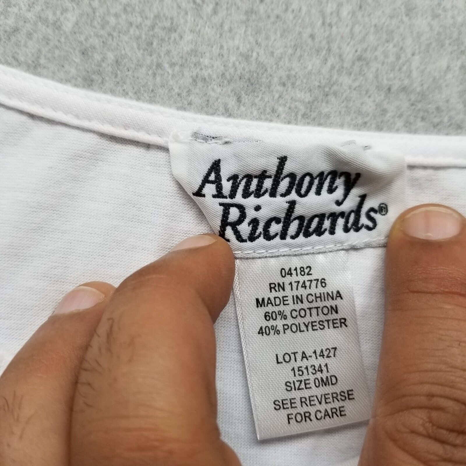 Other Anthony Richards Shirt Womens Large White Long Sleeve Size L / US 10 / IT 46 - 6 Thumbnail