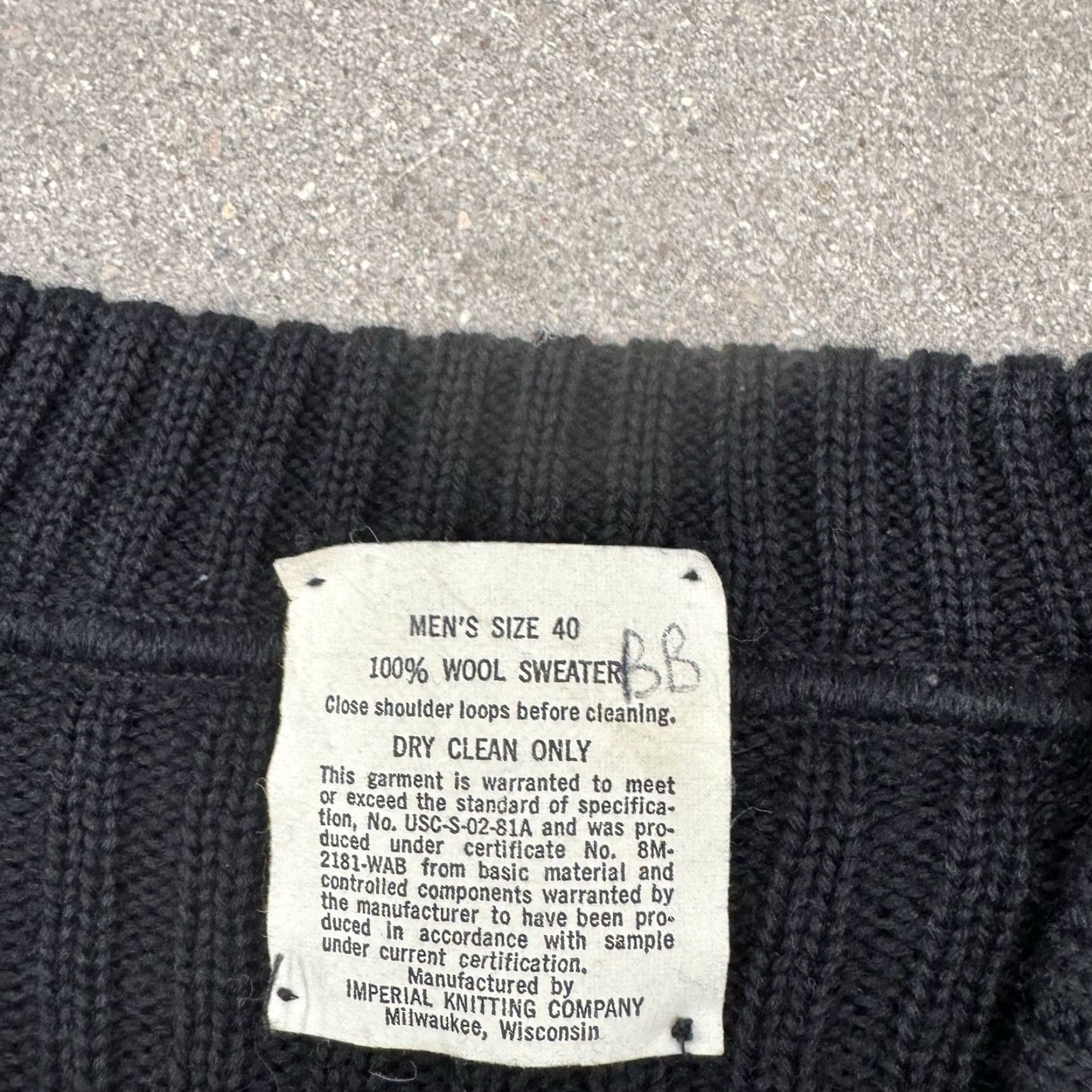 Commando VINTAGE Commando Sweater Men Long Sleeve Black Crew Neck M PullOver Elbow Patch Military Wooly Bean 40? Size US M / EU 48-50 / 2 - 3 Thumbnail