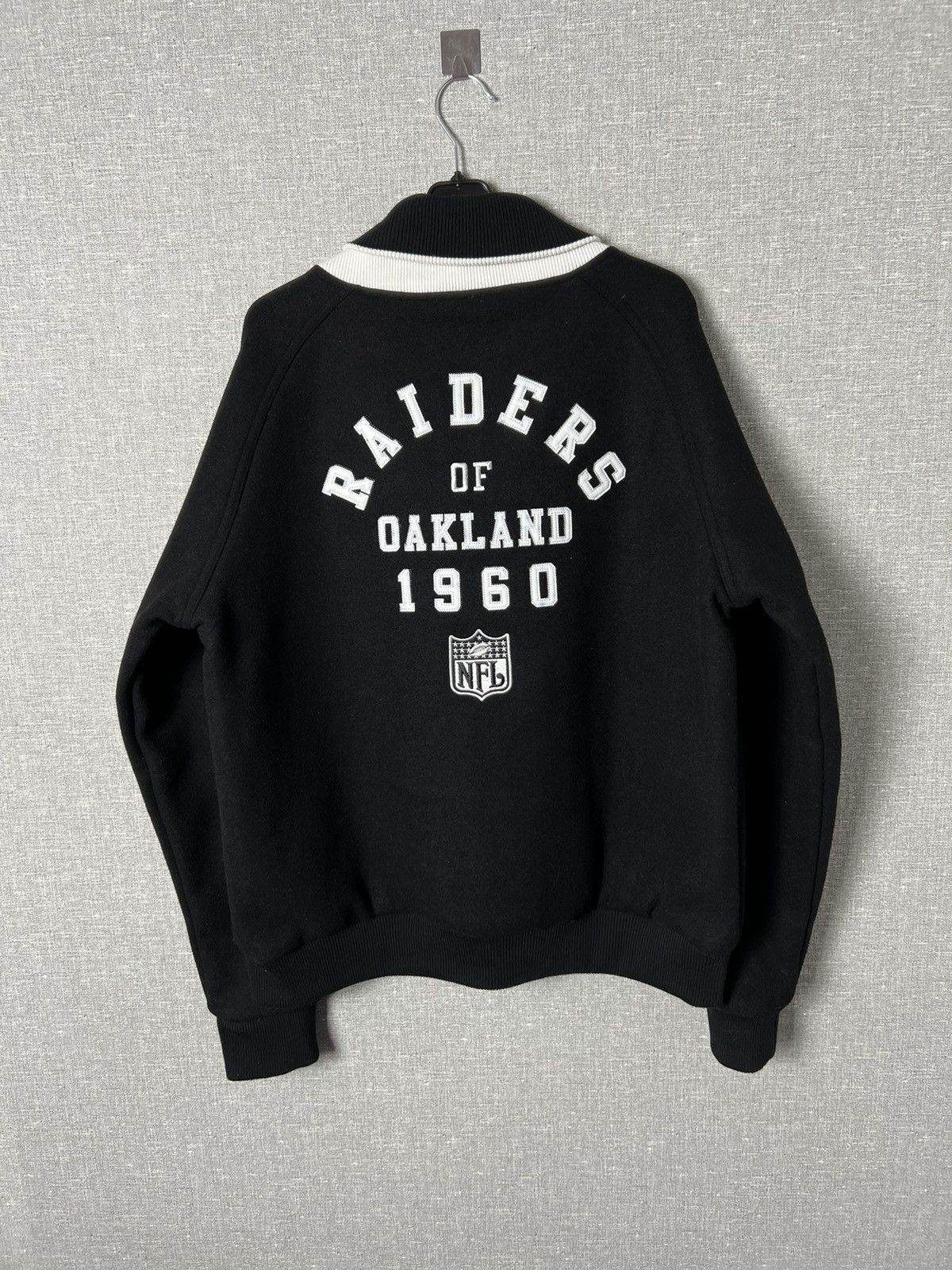 NFL OAKLAND RAIDERS Wool Blend Bomber Jacket Big Logo Size XL Size US XL / EU 56 / 4 - 1 Thumbnail