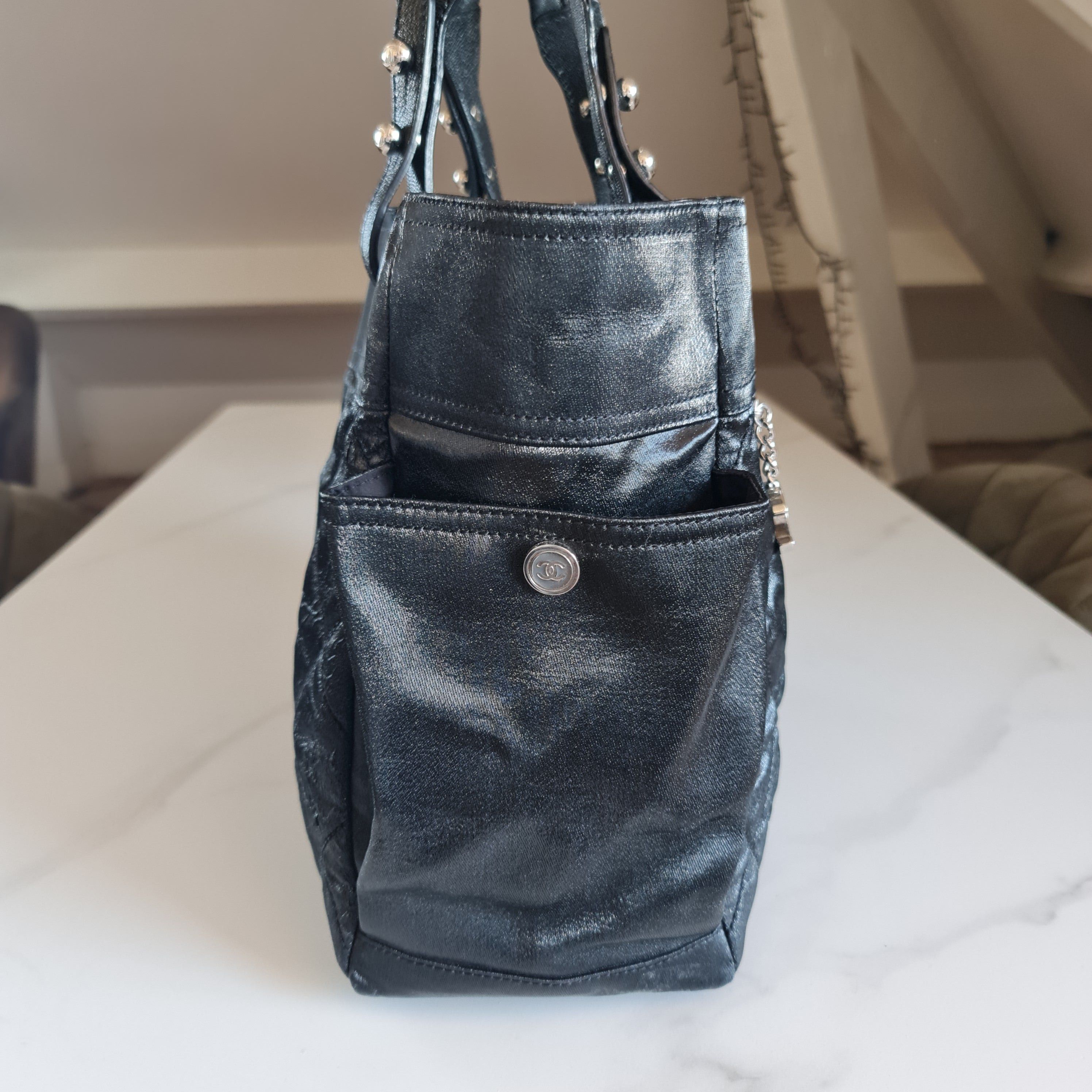 Chanel Chanel Black Fabric Biarritz Tote Bag Size ONE SIZE - 5 Thumbnail