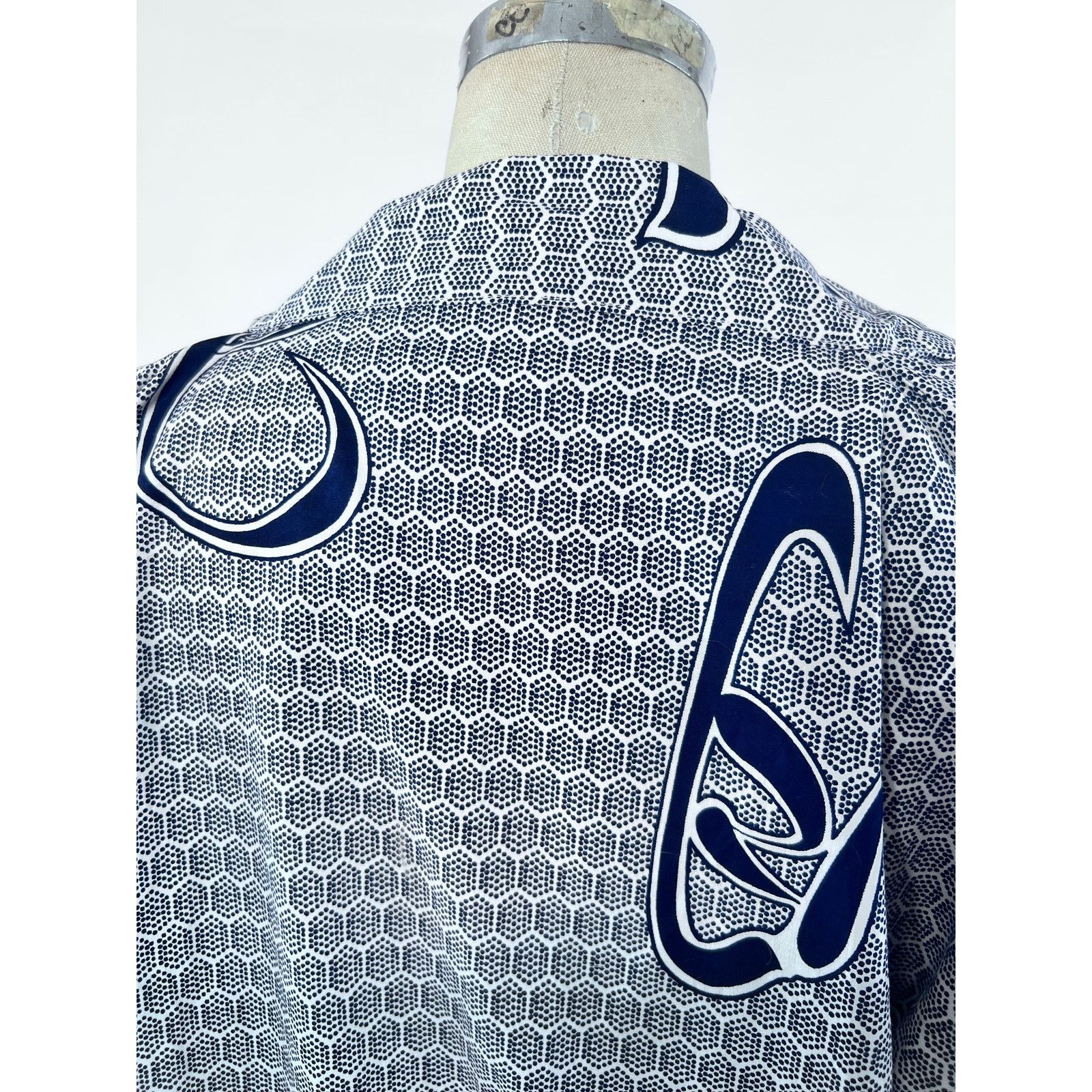 Vintage VTG 70s Kimono Streetwear Duster Navy White Japanese Unisex Size US XL / EU 56 / 4 - 7 Thumbnail