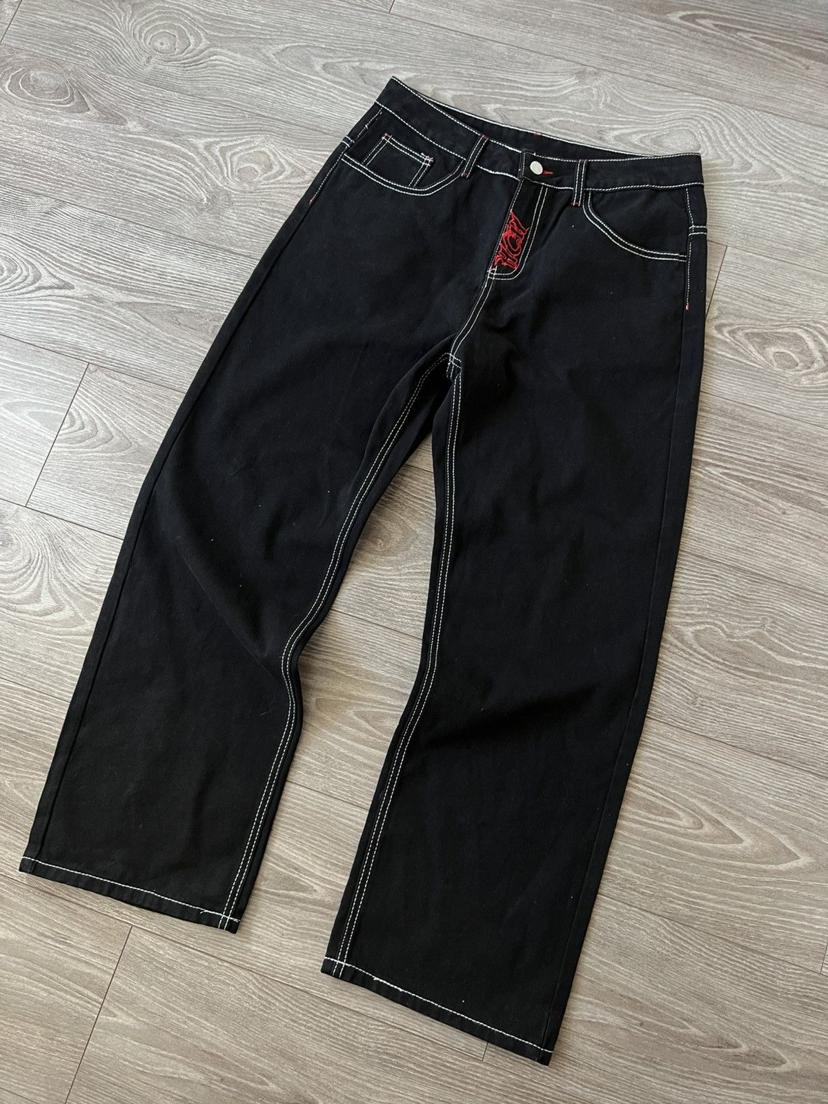 Other Avant Garde Opium Black Denim HCH Heaven Knit Japan Jeans Size US 34 / EU 50 - 12 Thumbnail