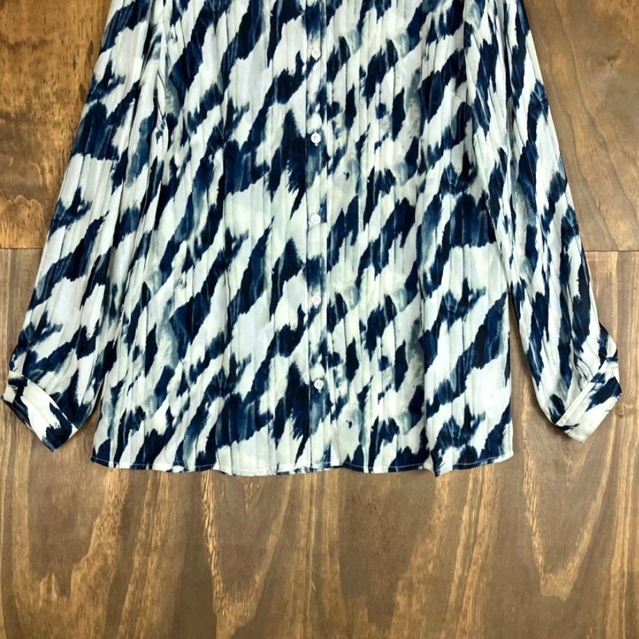 Vintage Cabi Blouse Blue White Moody Blues Long Sleeve Button Down L Size L / US 10 / IT 46 - 3 Thumbnail