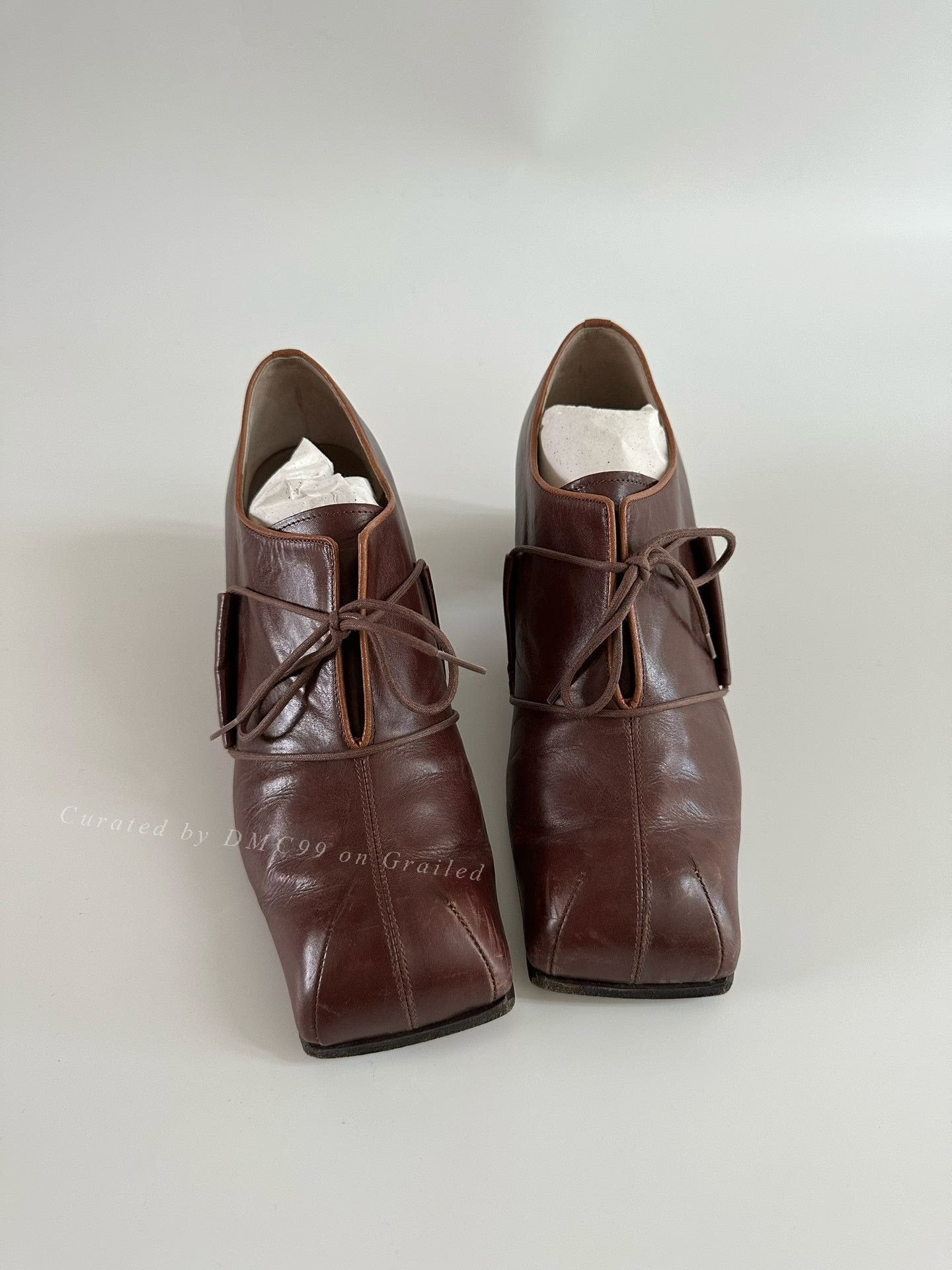 Maison MIHARA YASUHIRO Mihara Yasuhiro Vintage Square-Toe Leather Shoes Size US 7 / IT 37 - 1 Thumbnail