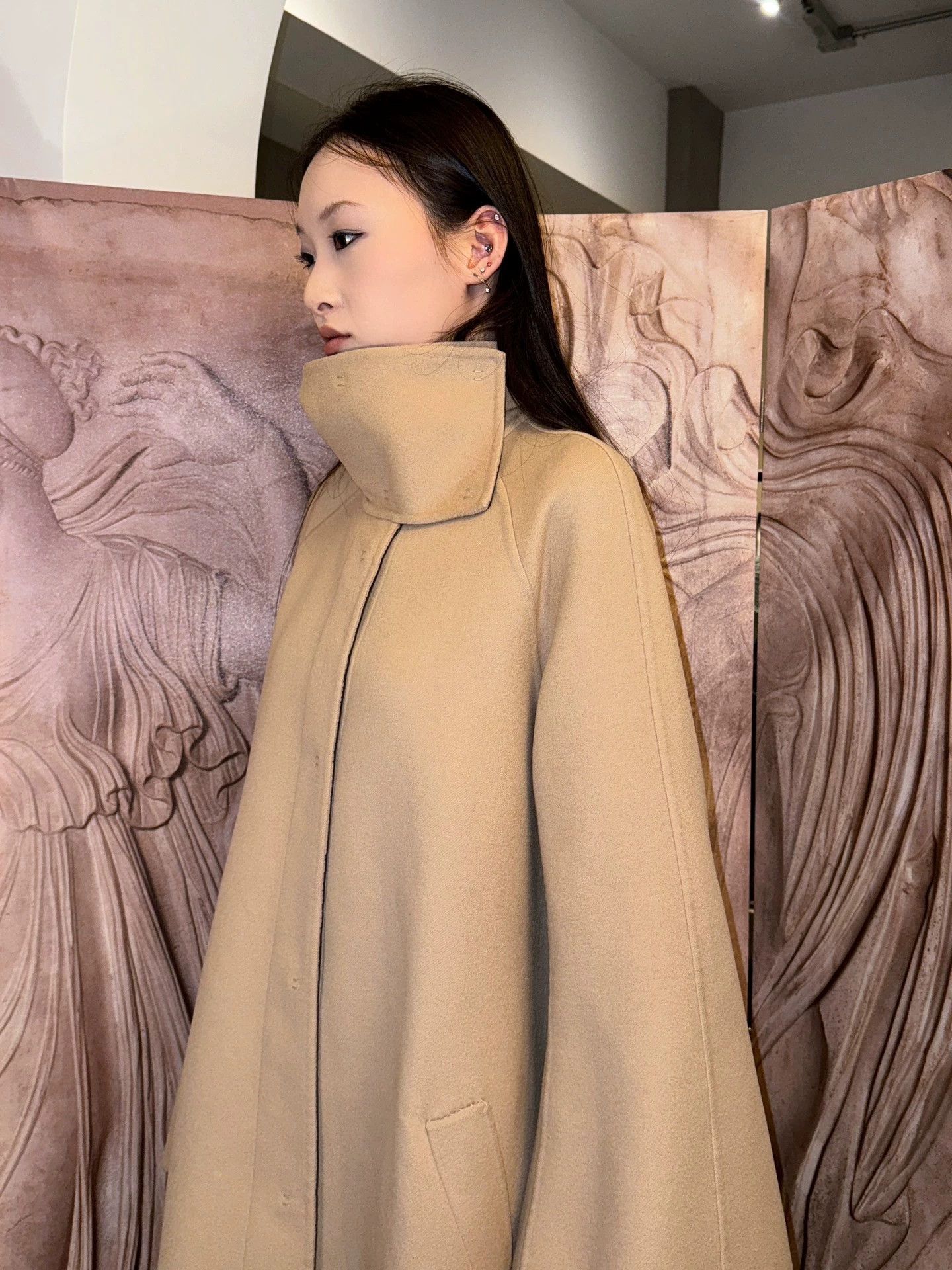 Jean Paul Gaultier Jean Paul Gaultier Oversized Leather Wool Overcoat Size S / US 4 / IT 40 - 4 Thumbnail