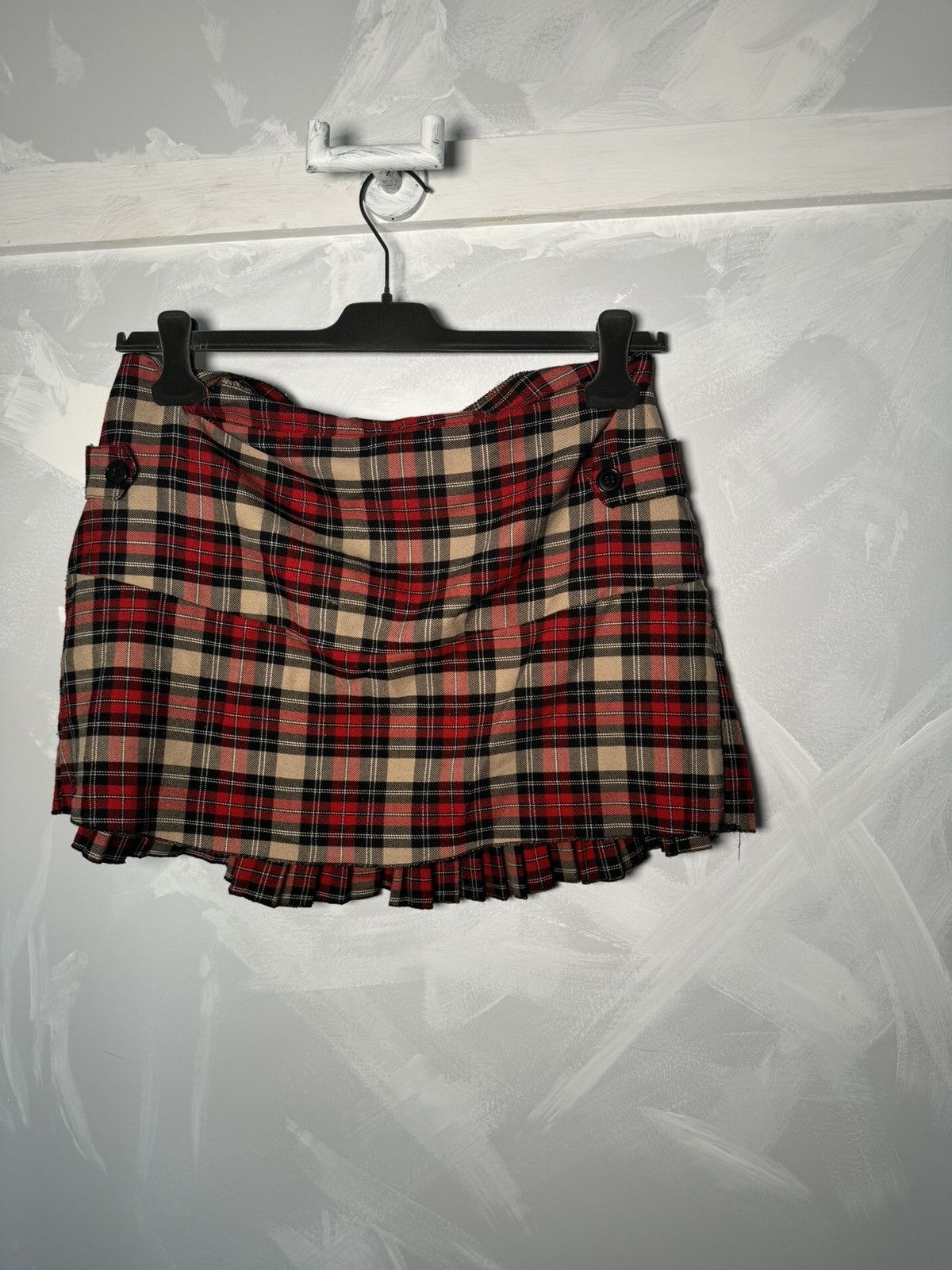 Vintage 725 Vintage Plaid Mini Skirt Y2K Stripper Skirt Size 32" / US 10 / IT 46 - 4 Thumbnail