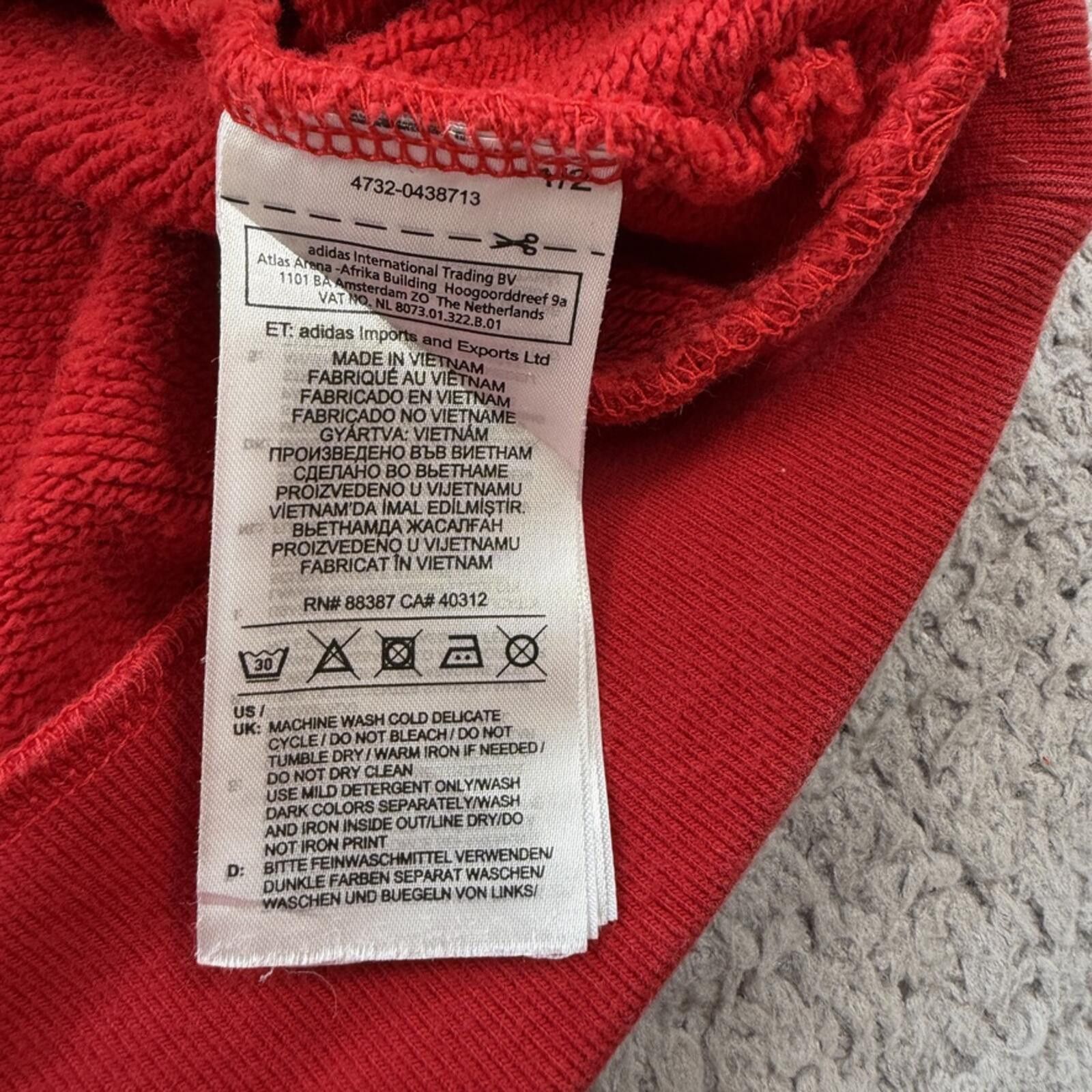 Adidas Adidas Originals Trefoil Red Pullover Hoodie Sweatshirt Mens Size US S / EU 44-46 / 1 - 5 Thumbnail