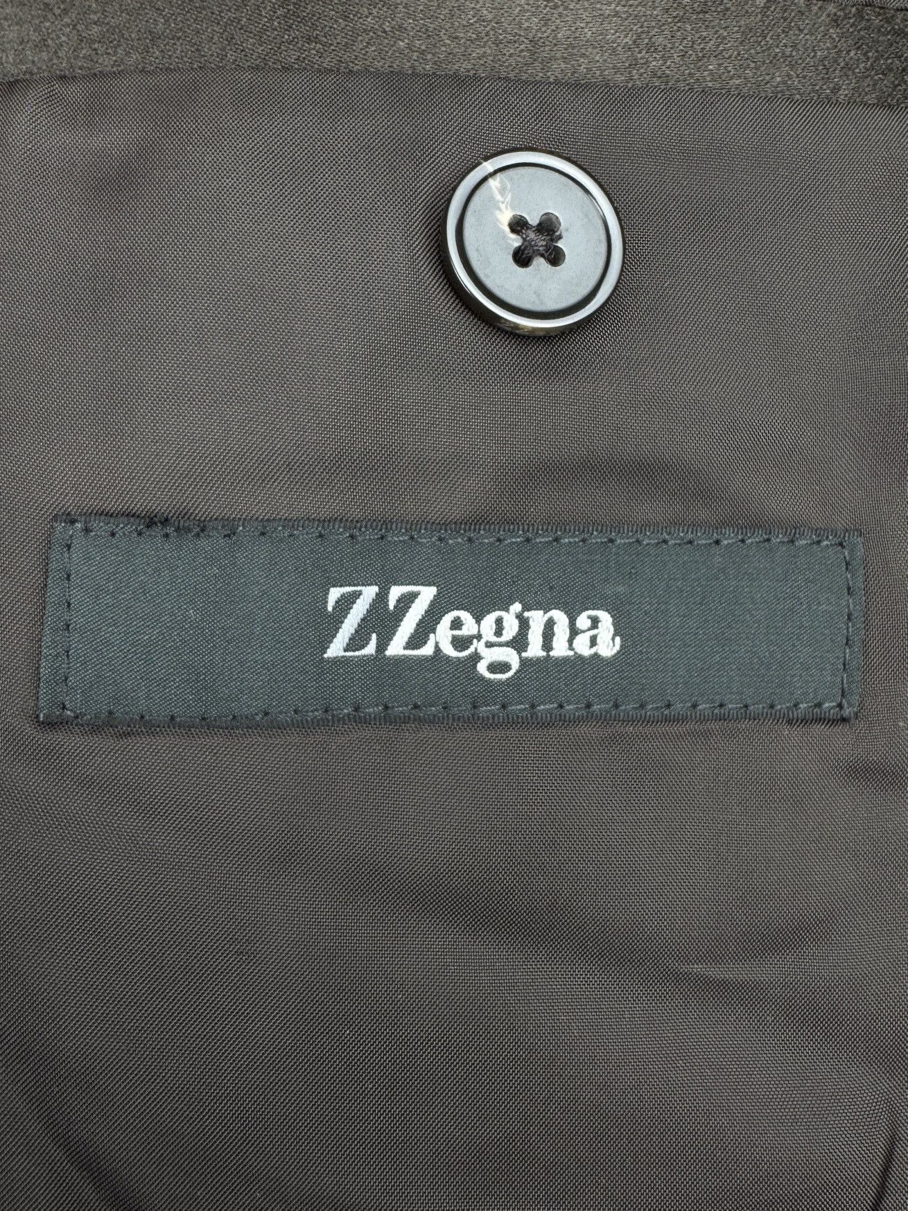 Z Zegna Z ZEGNA Checkered Brown Velvet Velour Notch Lapel Sport Coat Size 44R - 10 Thumbnail