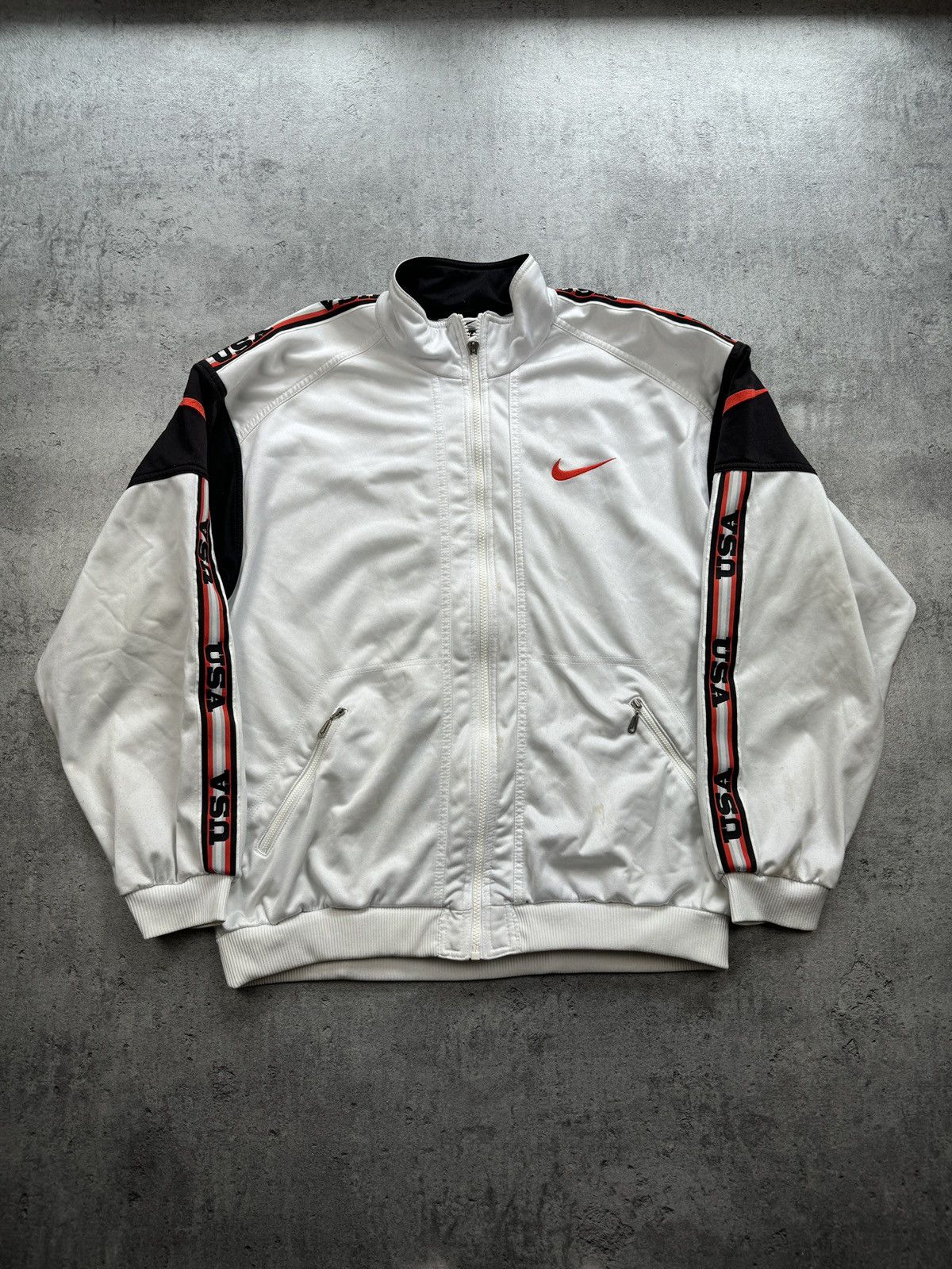 Nike × Vintage Nike 90s Zip USA vintage boxy swoosh logo rap skate y2k Size US L / EU 52-54 / 3 - 1 Thumbnail