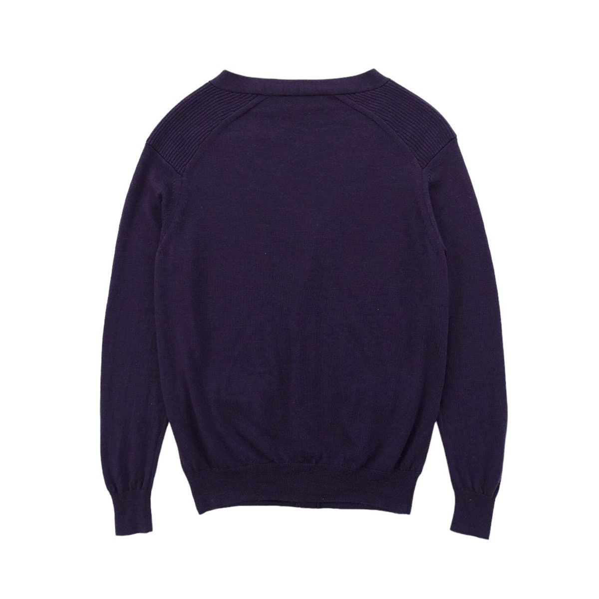 CABANE de ZUCCa CABANE de ZUCCA Dark Purple 100% Wool Cardigan Sweater Size M / US 6-8 / IT 42-44 - 2 Thumbnail