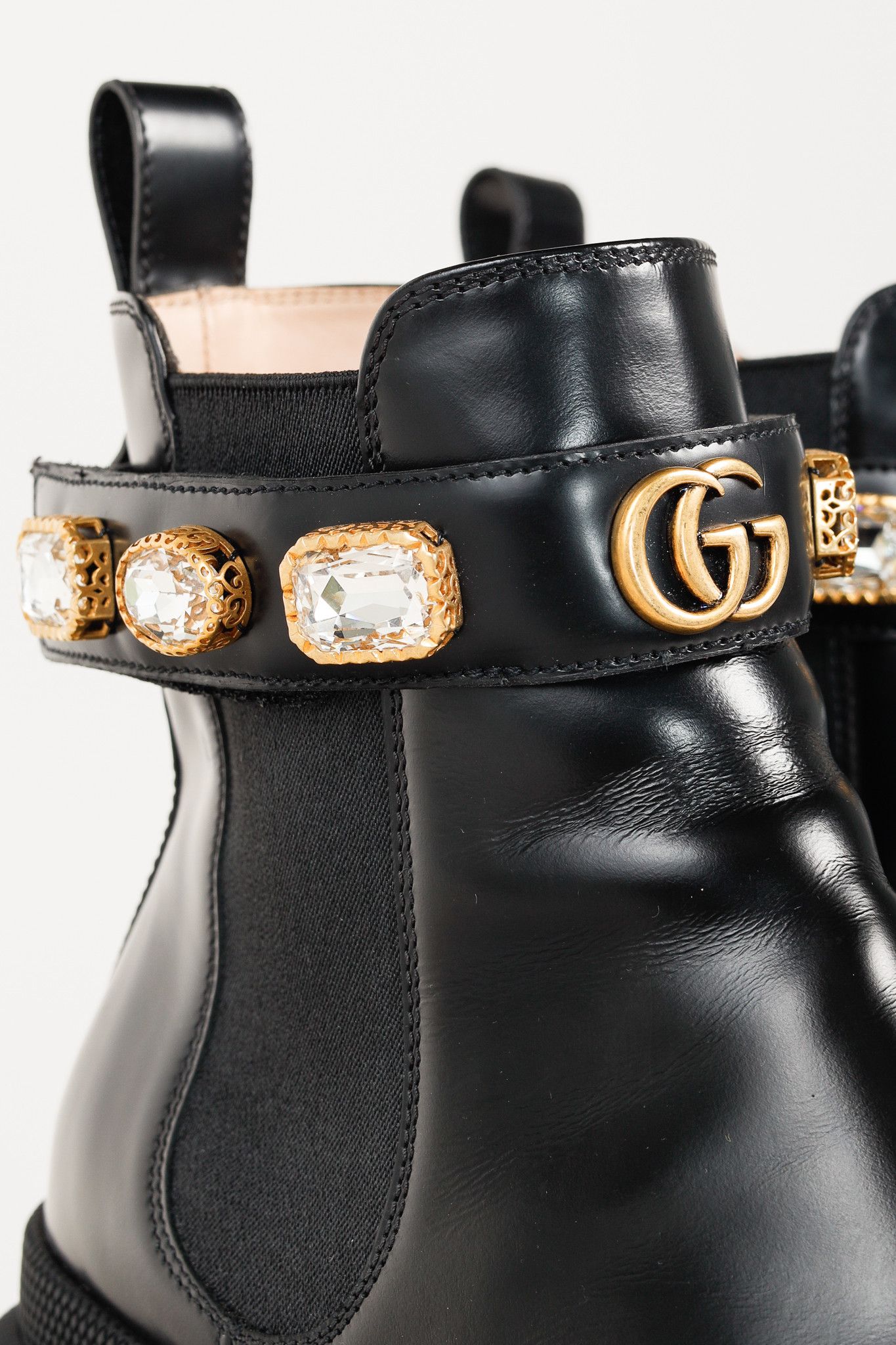Gucci Gucci Trip Crystal-Embellished Block Heel Chelsea Boots Size US 8 / IT 38 - 8 Thumbnail