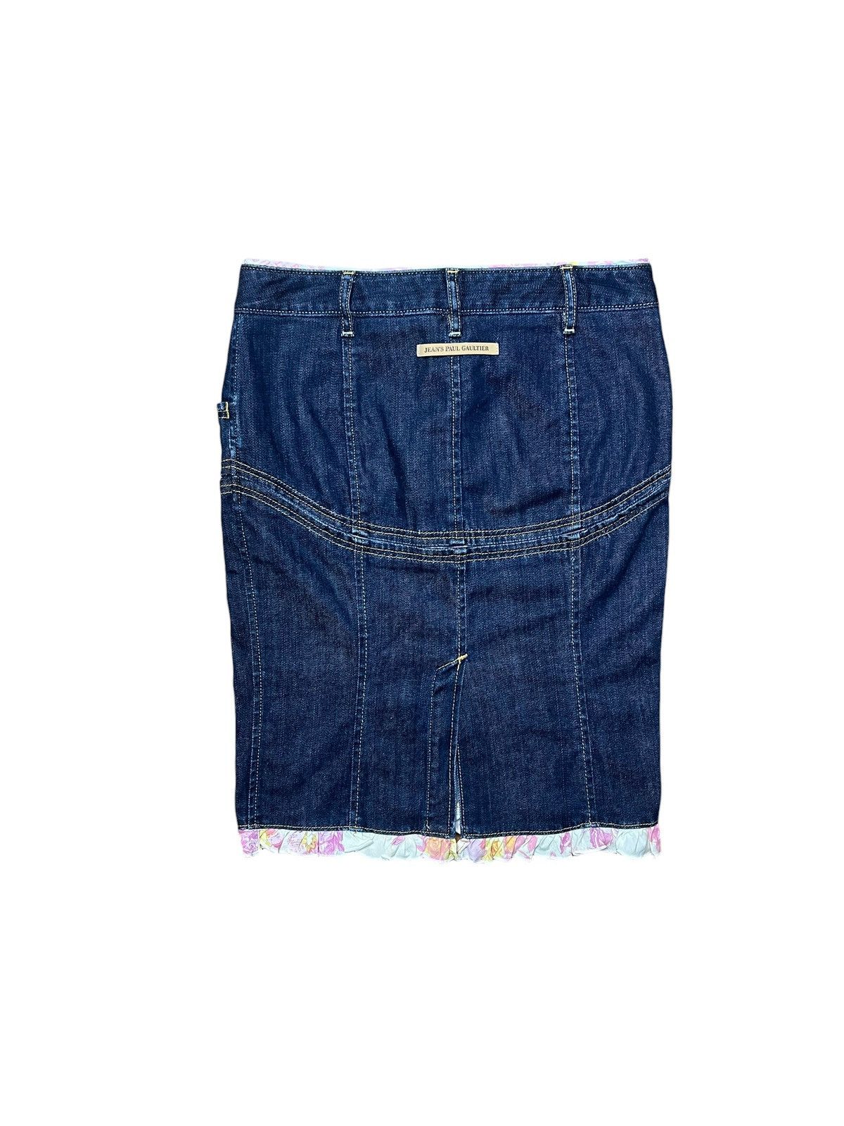Jean Paul Gaultier Jean Paul Gaultier Jeans Floral Trim Denim Skirt Y2K Size 28" / US 6 / IT 42 - 3 Thumbnail