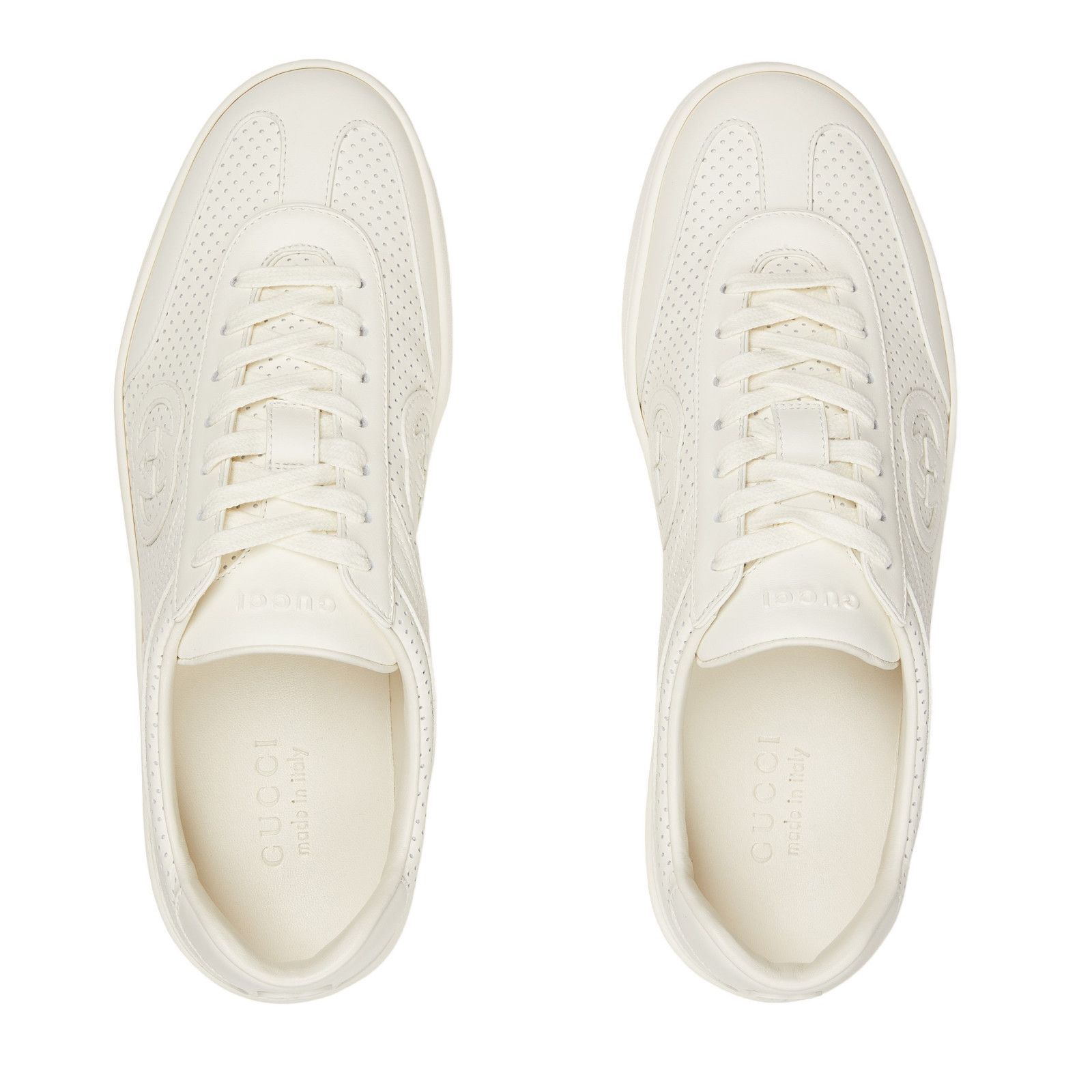 Gucci GUCCI Interlocking G $1090 Men's White Leather Sneakers New Size US 11.5 / EU 44-45 - 4 Thumbnail