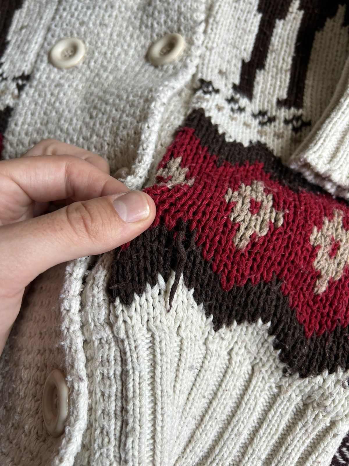 Vintage Vintage Cowichan Sweater 60/70s Hand Knitted Unisex Size S/M Size US S / EU 44-46 / 1 - 5 Thumbnail
