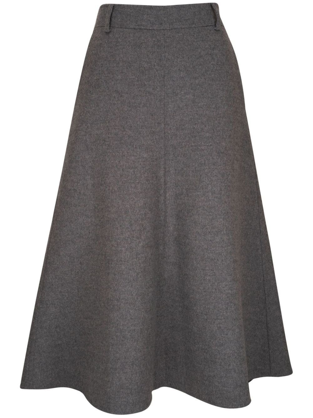 Brunello Cucinelli VIRGIN WOOL FLUTE SKIRT Size 27" / US 4 / IT 40 - 1 Thumbnail