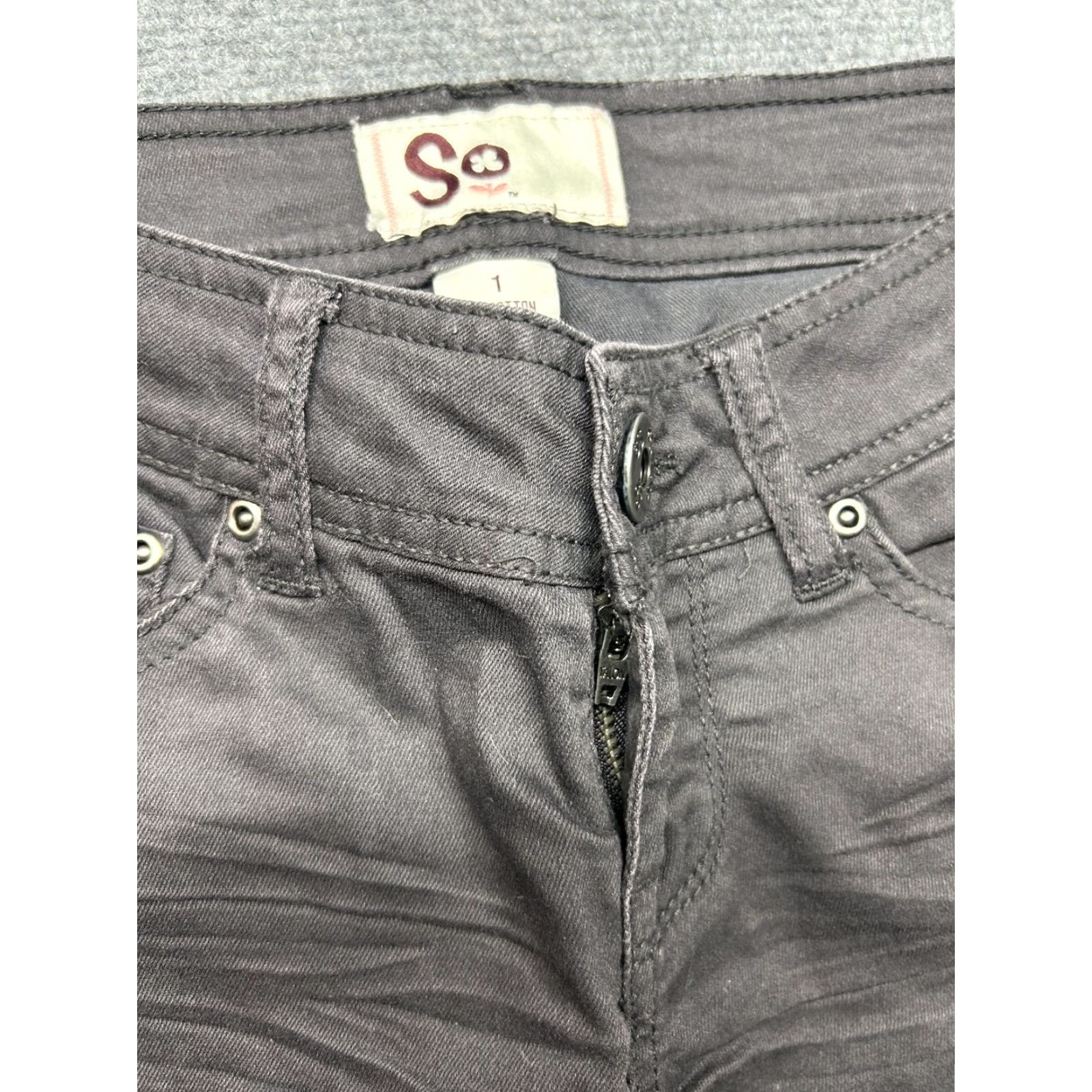 Denime SO Skinny Jeans Jeans Womens 1 Black Stretch Mid Rise Denim Slim Fit Classic Casual Pants Size 25" / US 0 / IT 36 - 5 Thumbnail