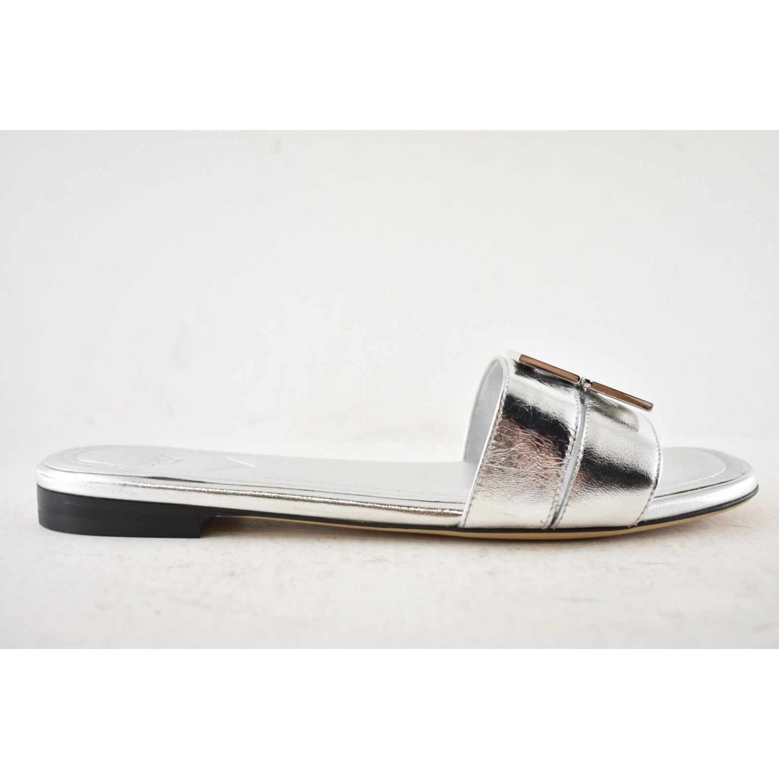 Fendi Fendi Fold Argento Silver FF Monogram Mule Slide Sandal 37 Size US 7 / IT 37 - 2 Thumbnail