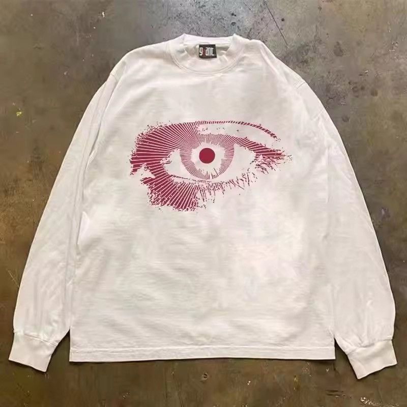 Japanese Brand White washed retro troll eye print long sleeve t-shirt Size US L / EU 52-54 / 3 - 3 Thumbnail