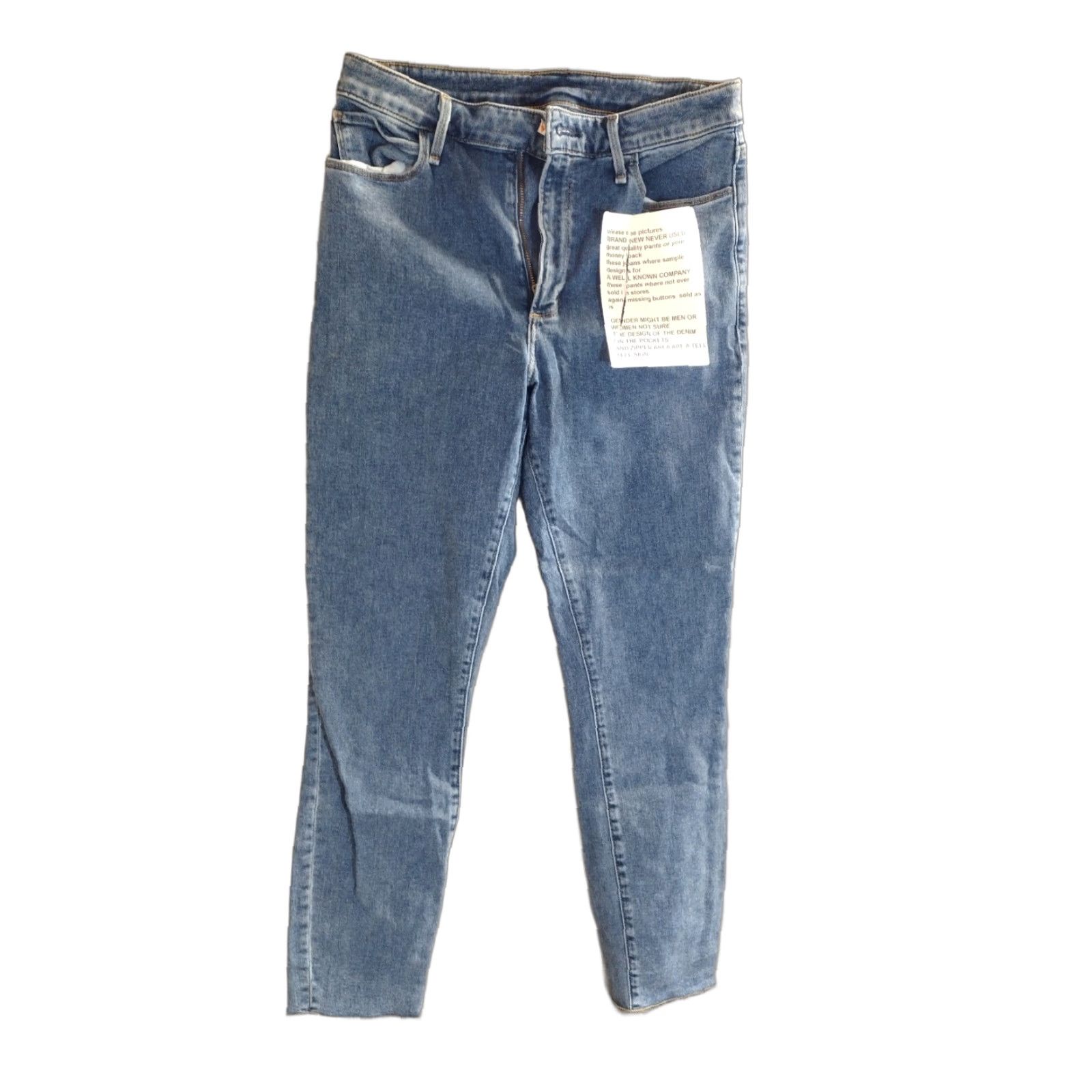 Denime Unbranded Jeans Cropped Blue 30x38 Denim Distressed? (adjusted) Size US 30 / EU 46 - 1 Thumbnail