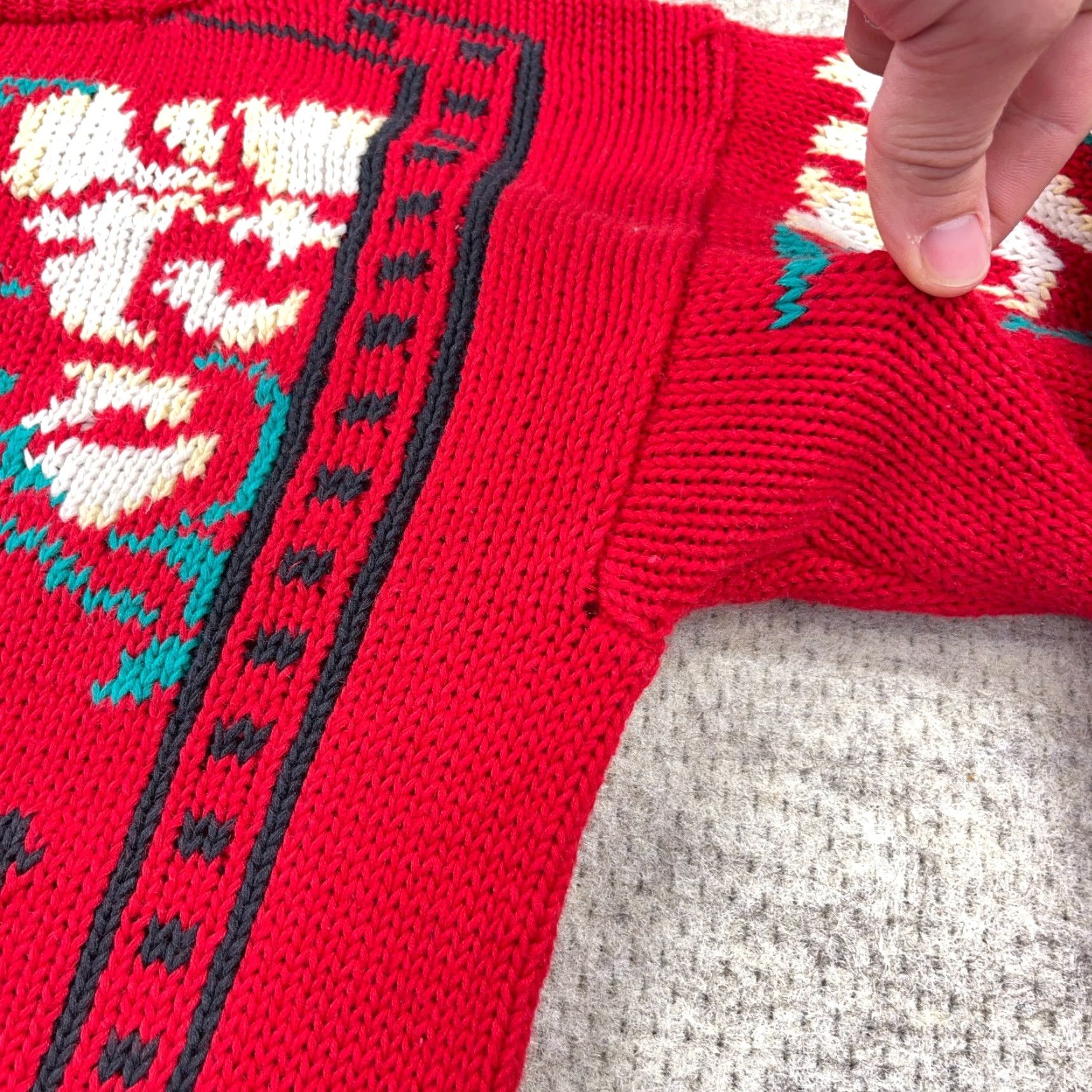 ESPIRIT VINTAGE Cambridge Spirit Sweater Women M Red 90s Christmas Cotton Knit Logo Pull over Crew Neck Long Sleeve All Seasons (Casual) Womens Size M / US 6-8 / IT 42-44 - 7 Thumbnail