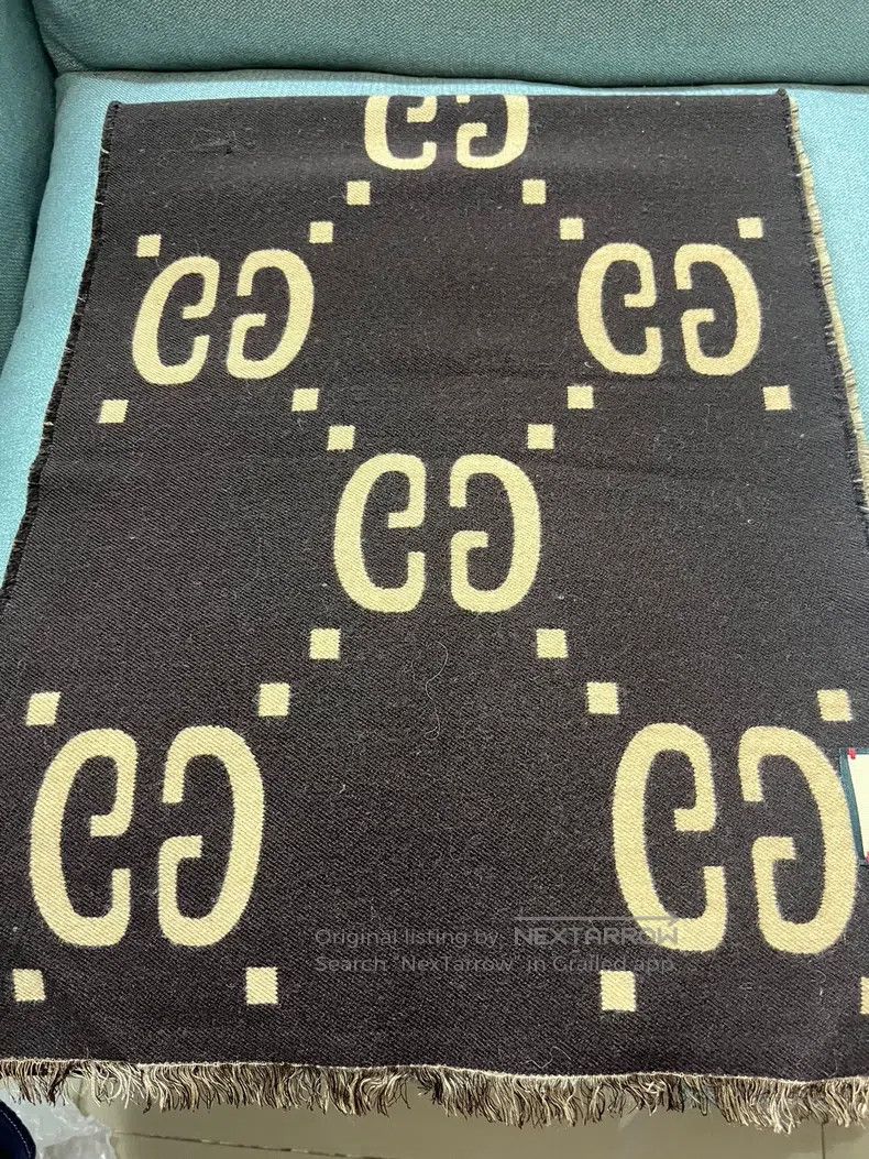 Gucci Gucci Double G double-sided jacquard velvet scarf Size ONE SIZE - 1 Thumbnail