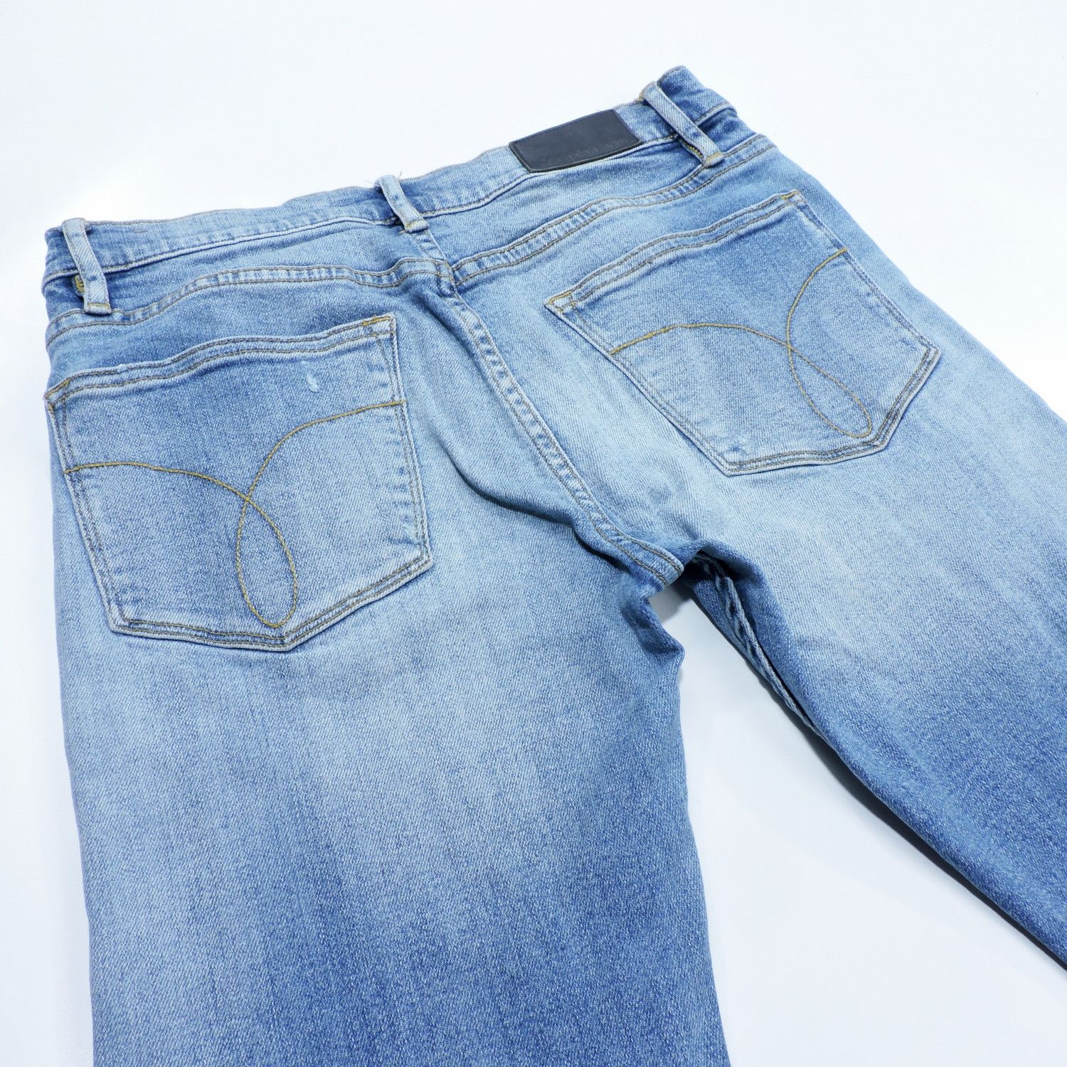 Calvin Klein CK PREMIUM ITALIAN STRETCH SELVEDGE CASPIAN SEA SLIM DENIM Size US 27 - 13 Thumbnail