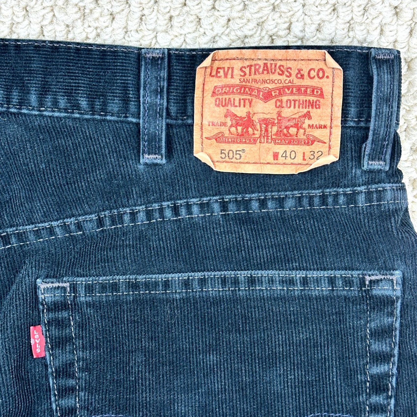 Levi's Levi's 505 Corduroy Jeans Regular Fit 38x32 Black Mens Straight Leg Vtg 90s Grunge City Retro Size US 38 / EU 54 - 4 Thumbnail