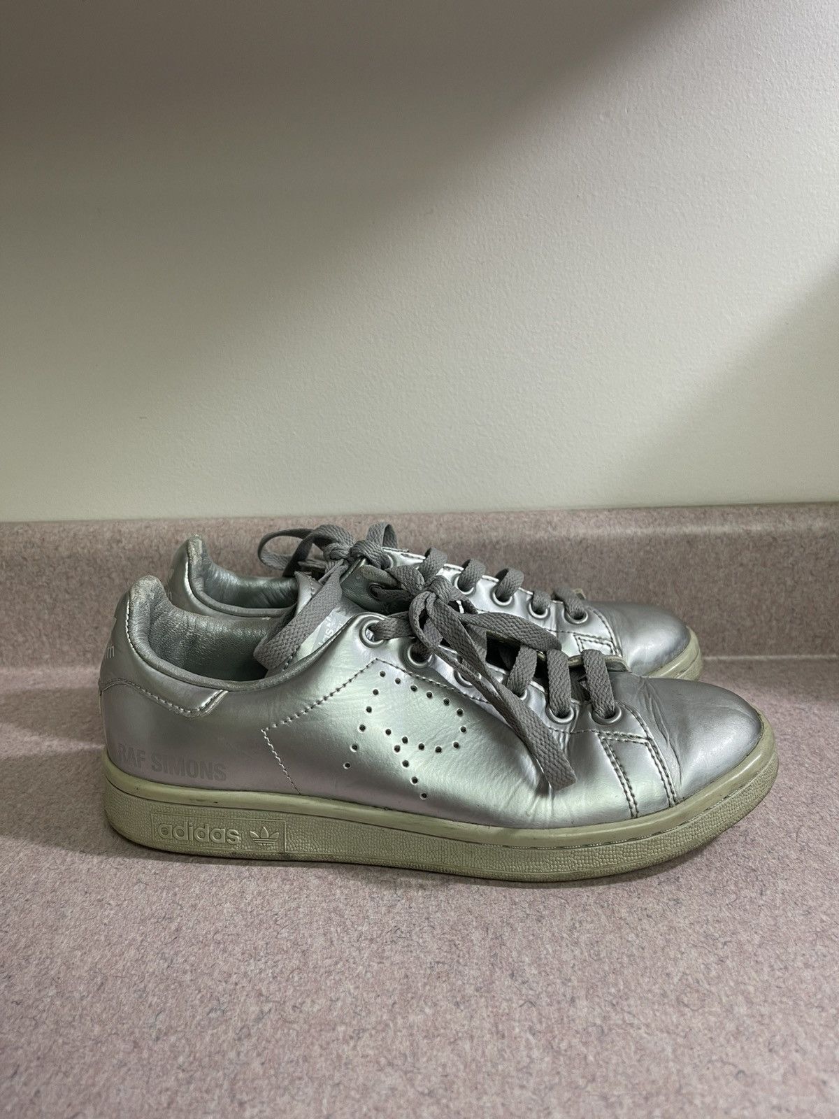 2016 Raf Simons x Adidas Stan Smith Low Top Silver Sneakers