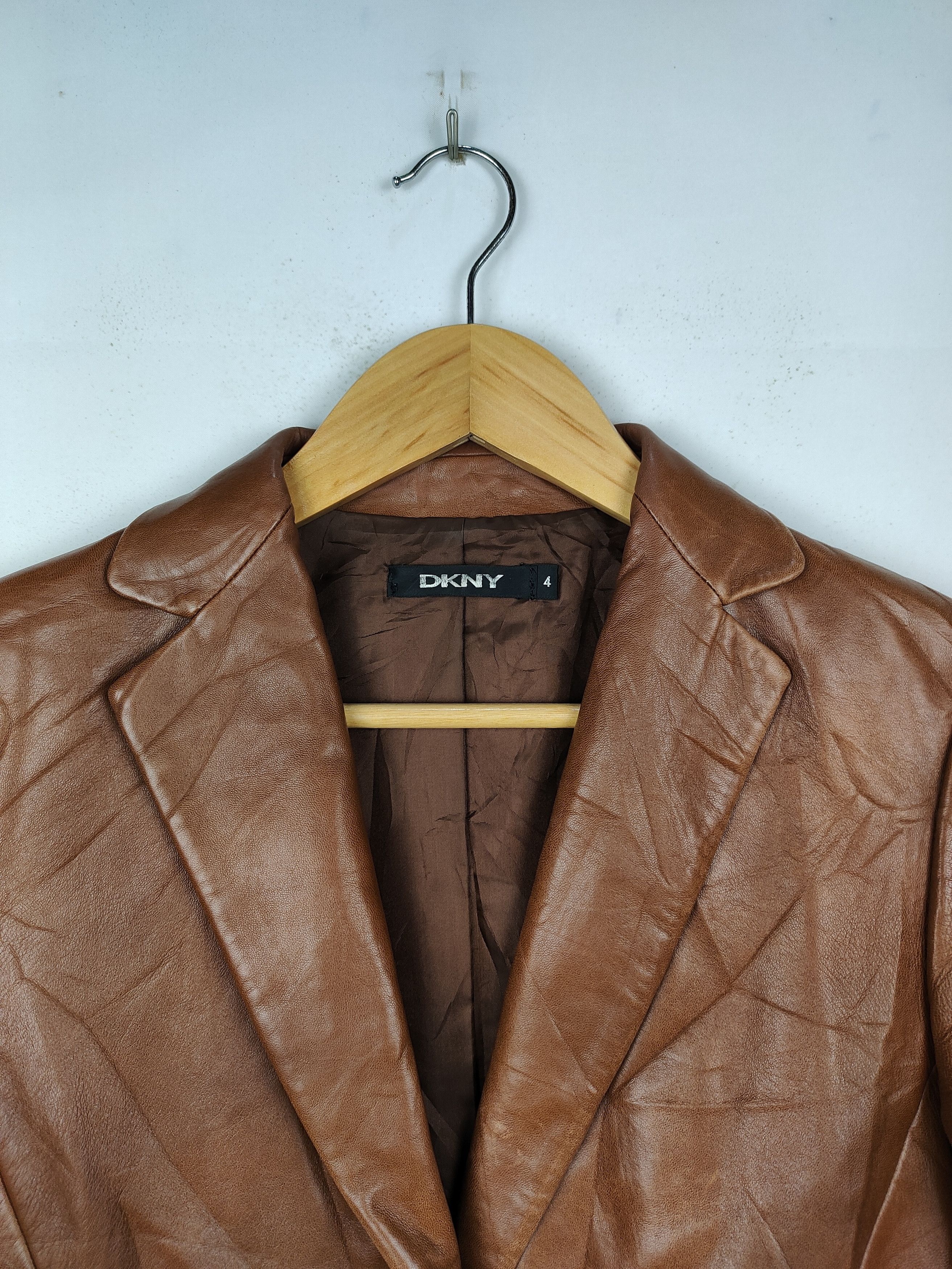DKNY DKNY Leather Coat Jacket Size S / US 4 / IT 40 - 2 Thumbnail