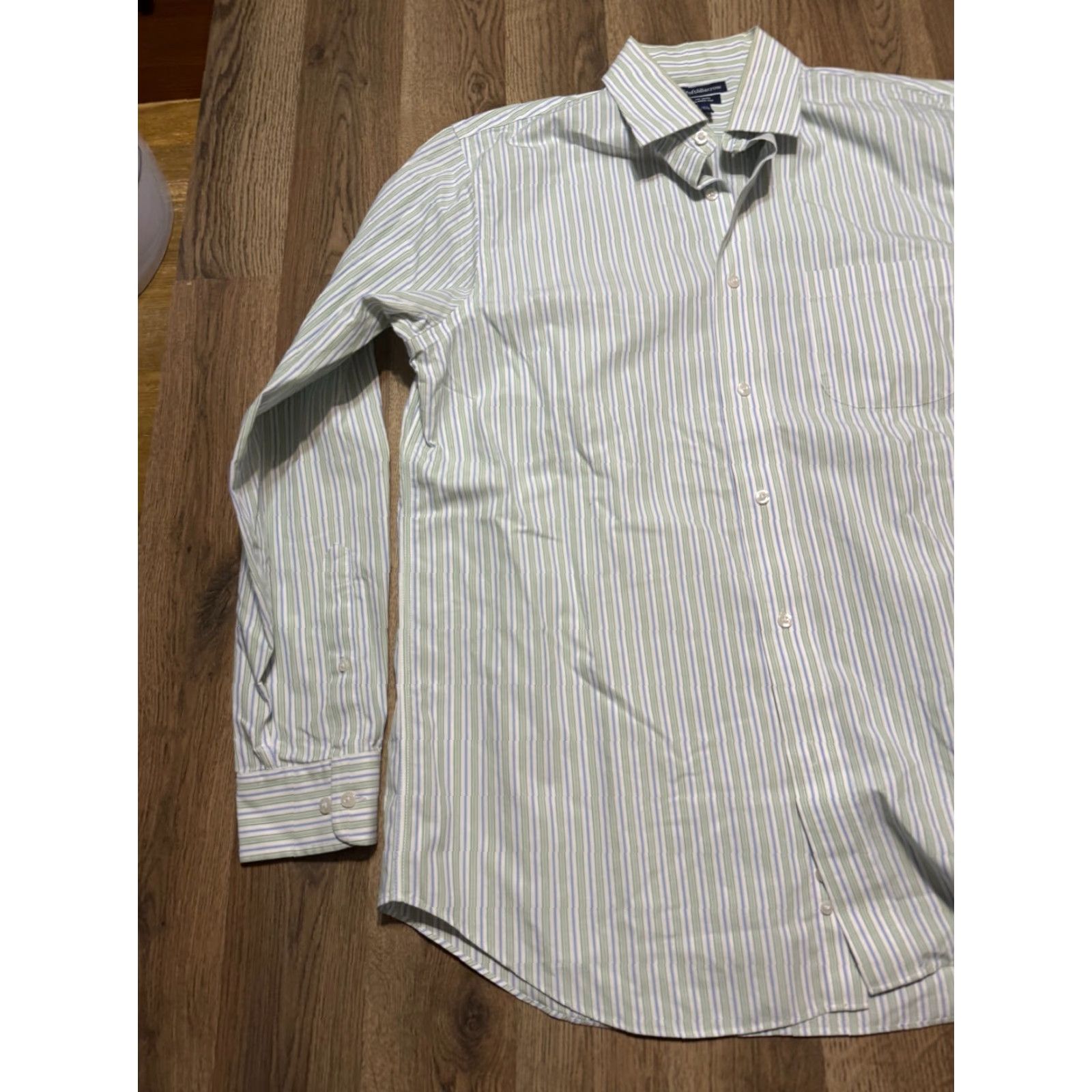 Croft & Barrow Croft & Barrow Shirt Mens 16.5 34/35 Button Up Classic Fit White Blue Green Casual Easy Care Size US XL / EU 56 / 4 - 3 Thumbnail