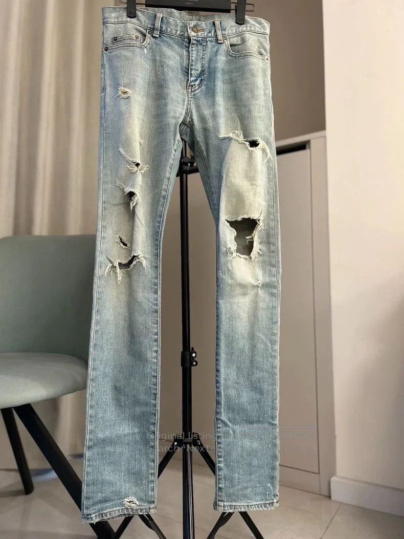 Saint Laurent Paris Saint Laurent D02 Distressed Denim Jeans. Size US 29 - 1 Thumbnail