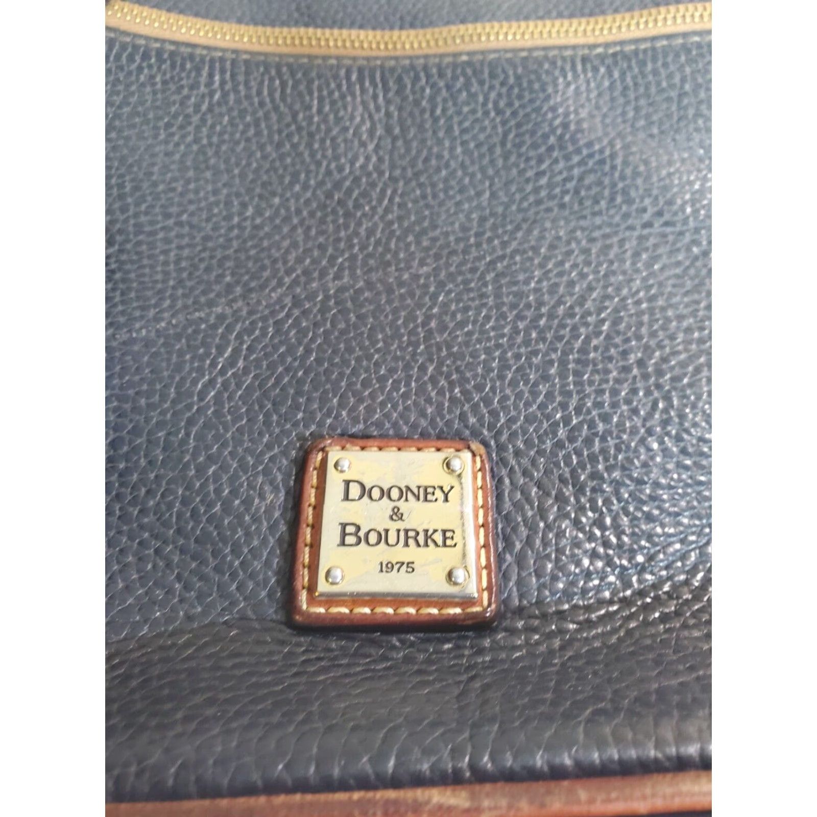 Dooney & Bourke VINTAGE Dooney & Bourke Signature Pebble Leather Crossbody Handbag - Aged Blue - Designer, Dooney & Bourke Bag, Crossbody, Leather, Pebbled, Womens Size ONE SIZE - 3 Thumbnail