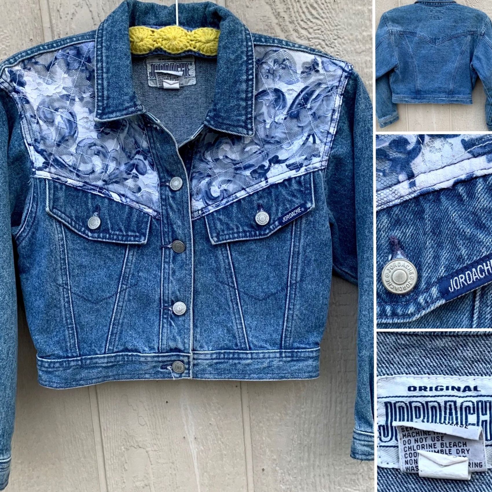 Jordache vintage Jordache Jeanswear denim jacket lace accent M 80s cropped blue denim jacket Mens? Size 32" / US 10 / IT 46 - 2 Thumbnail
