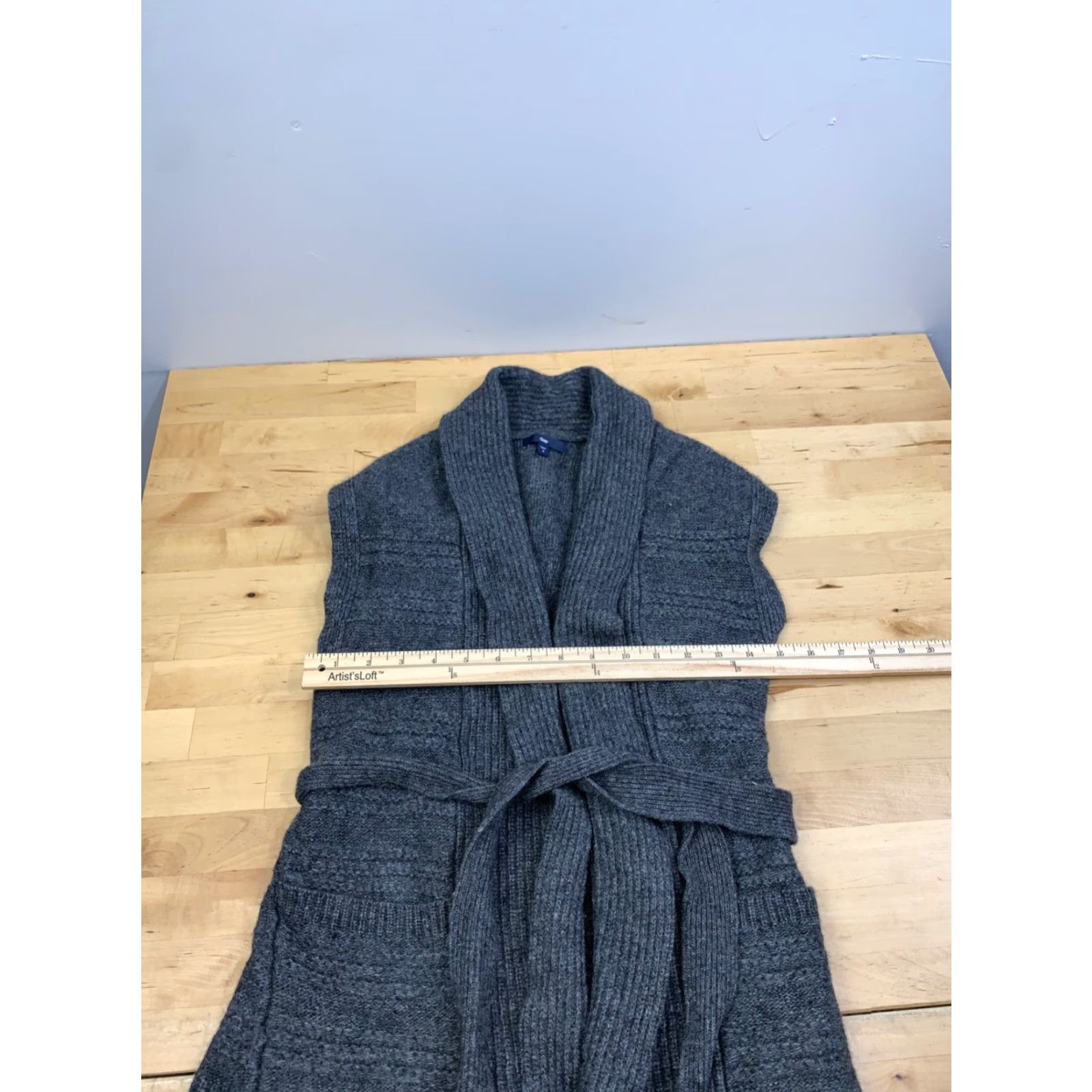 Gap GAP Open Front Sweater Cardigan Vest Womens S Gray Sleeveless 12337 Size S / US 4 / IT 40 - 6 Thumbnail