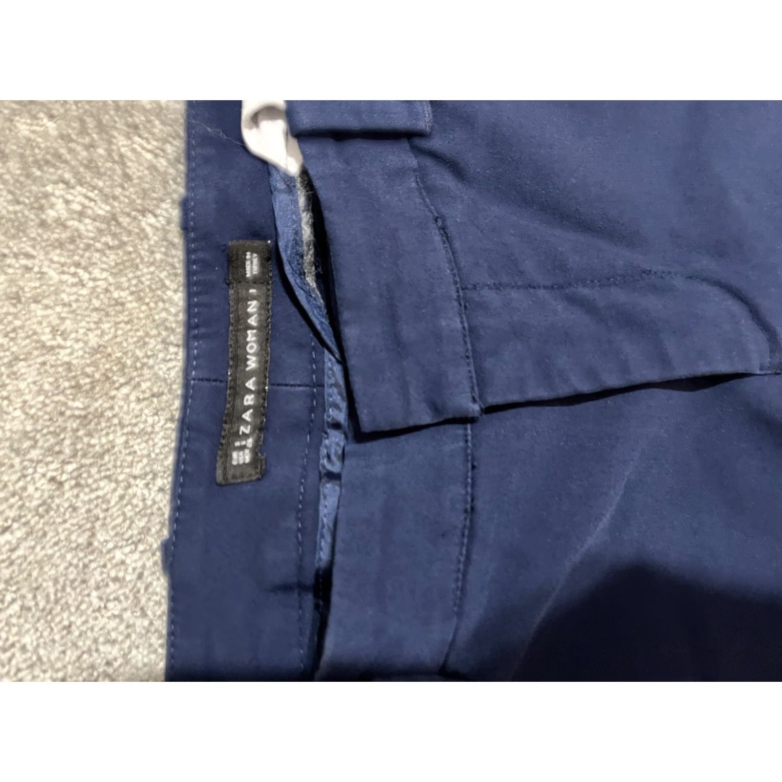 Zara Zara Pants Adult 5 Navy Blue Straight Leg Slim Fit Pockets Career Womens Size 27" / US 4 / IT 40 - 5 Thumbnail