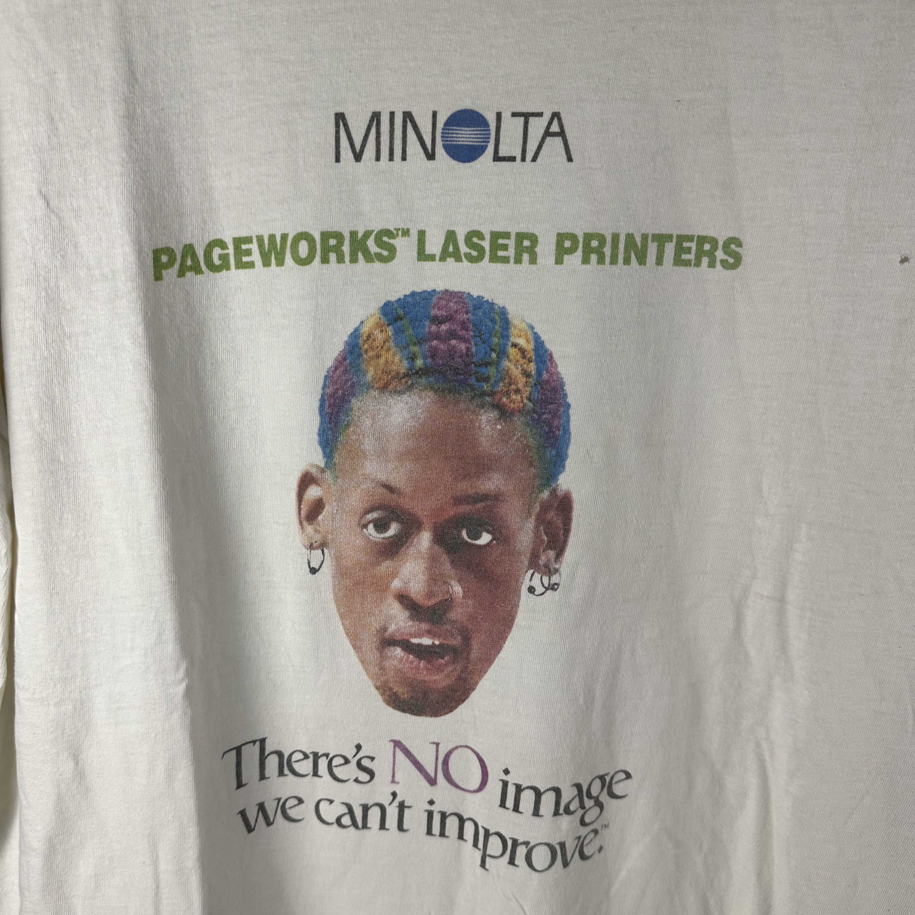 Vintage 90s Dennis Rodman Minolta Printer Rodman's Rules T-shirt Size US XL / EU 56 / 4 - 2 Thumbnail