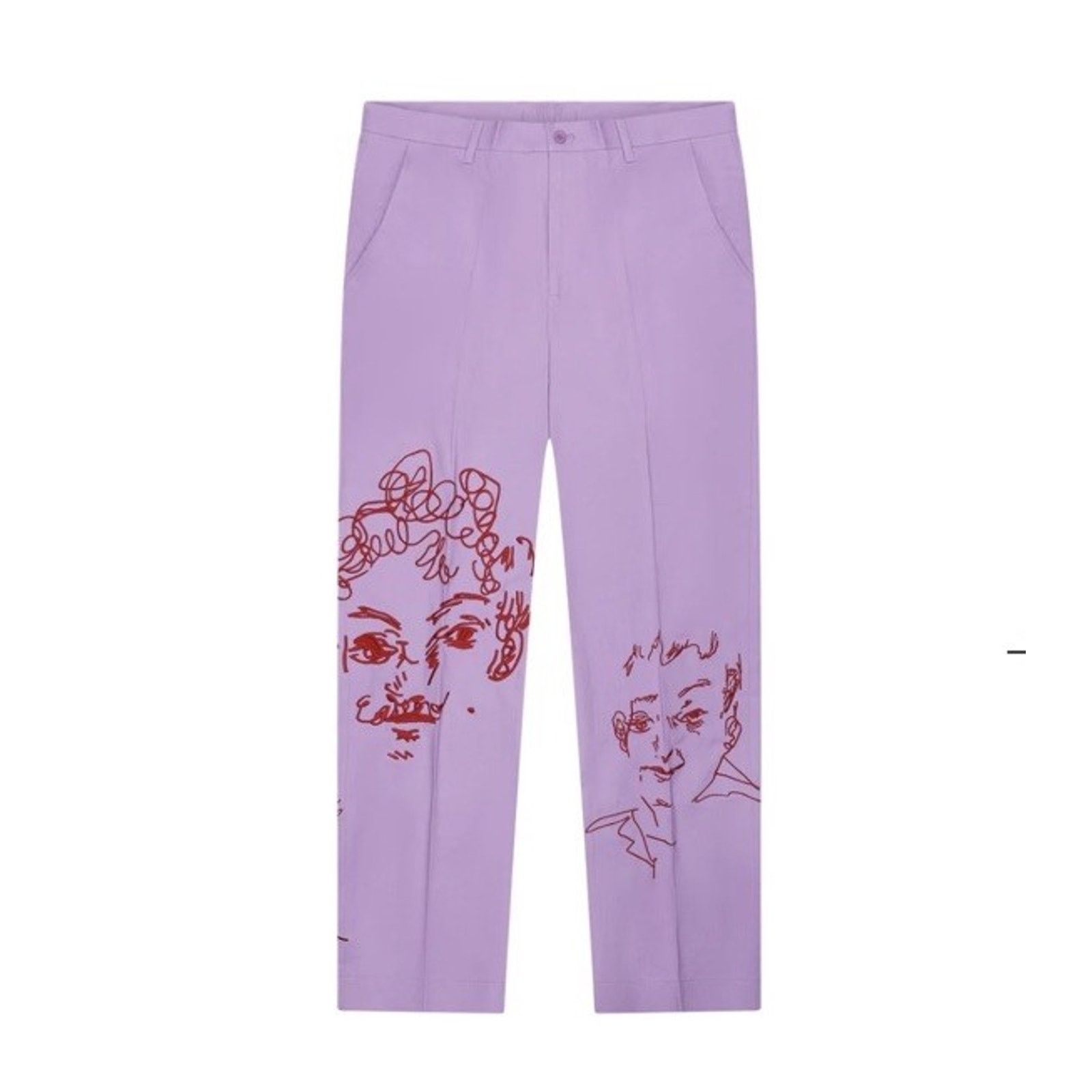 KidSuper KIDSUPER DOODLE FACES EMBROIDERED SUIT PANTS Size US 34 / EU 50 - 1 Thumbnail