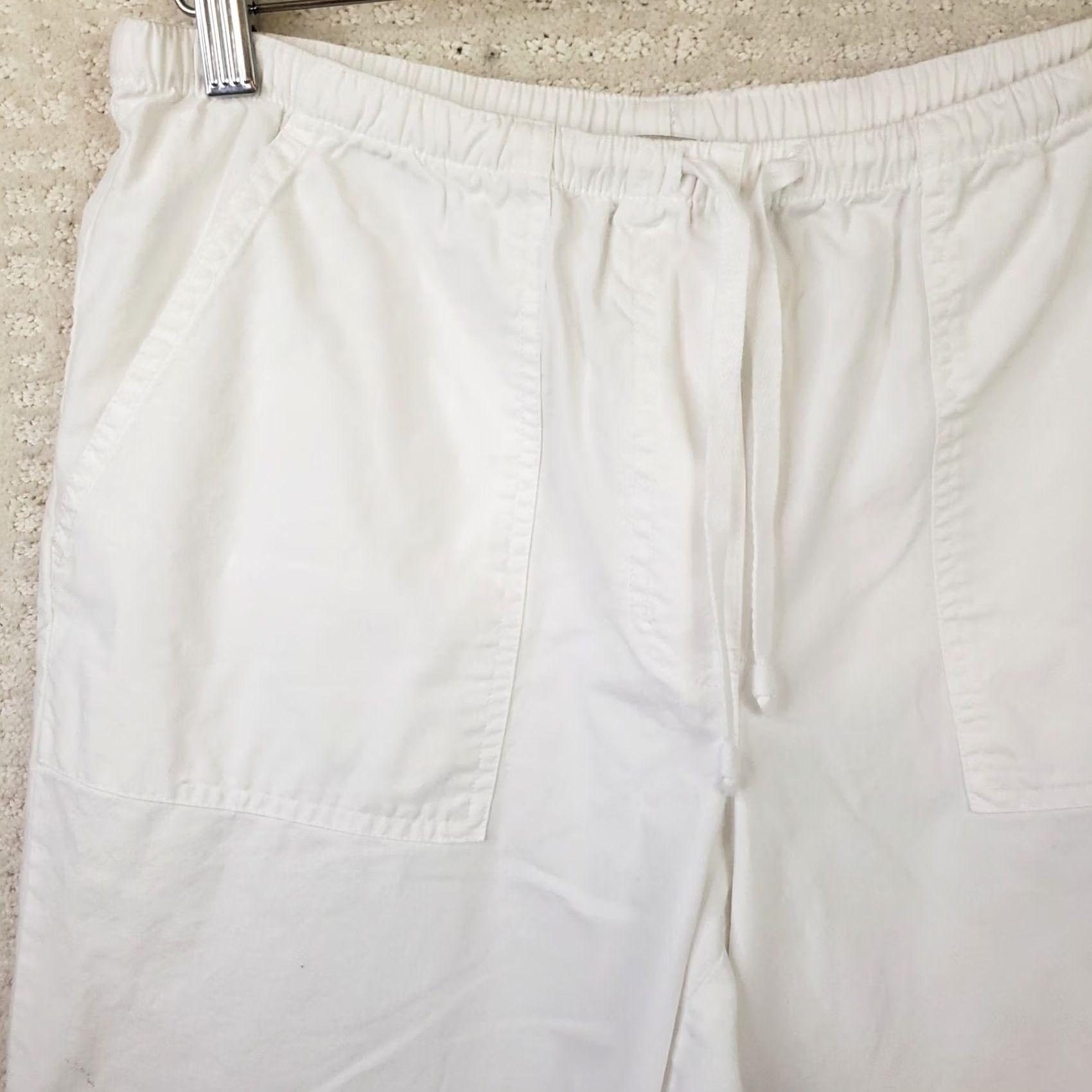 Vintage L.L. Bean Pants Women's S White Cotton Straight Leg Drawstring 30Wx23.5L Vintage No Size 36" / US 14 / IT 50 - 3 Thumbnail