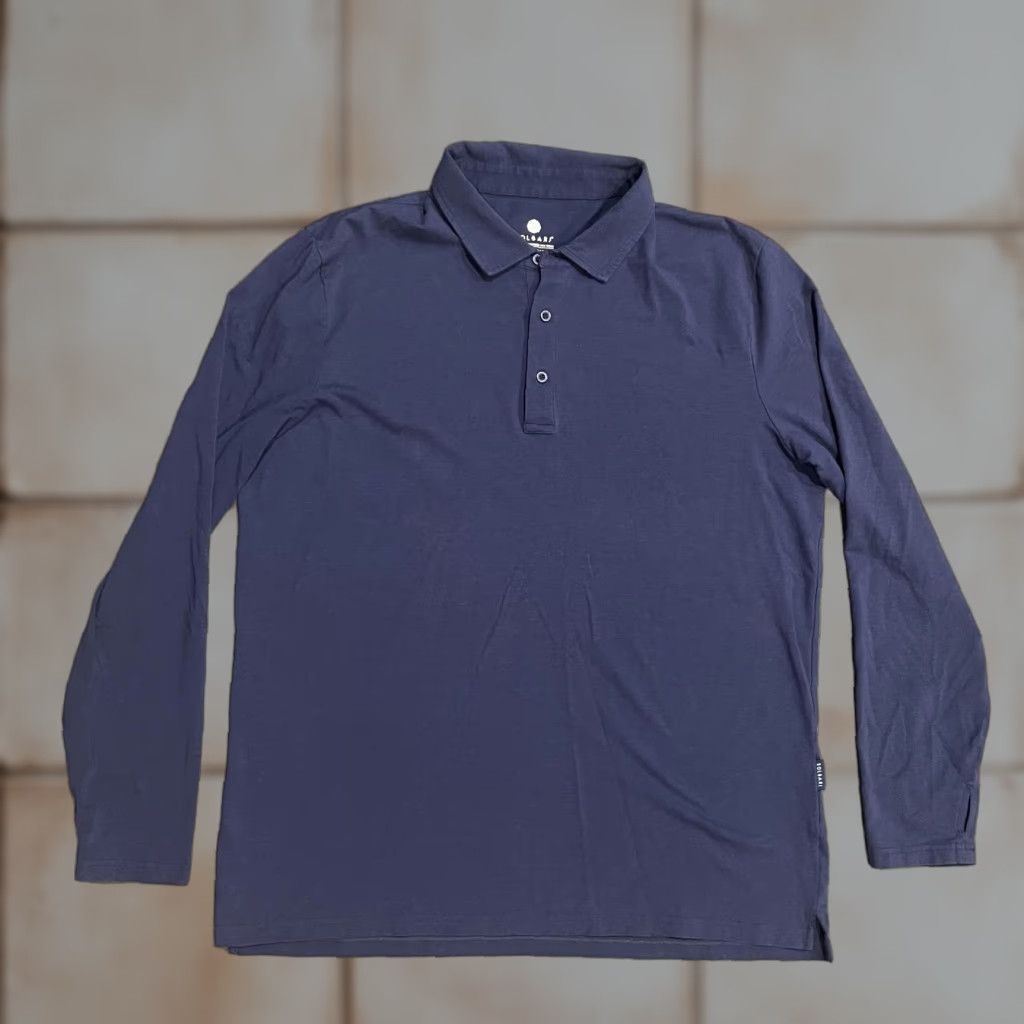 Vintage VINTAGE? (No) Solbari Polo Shirt Mens XL Navy Blue Long Sleeve UPF50 Sun Protection Cotton Size US XL / EU 56 / 4 - 1 Thumbnail