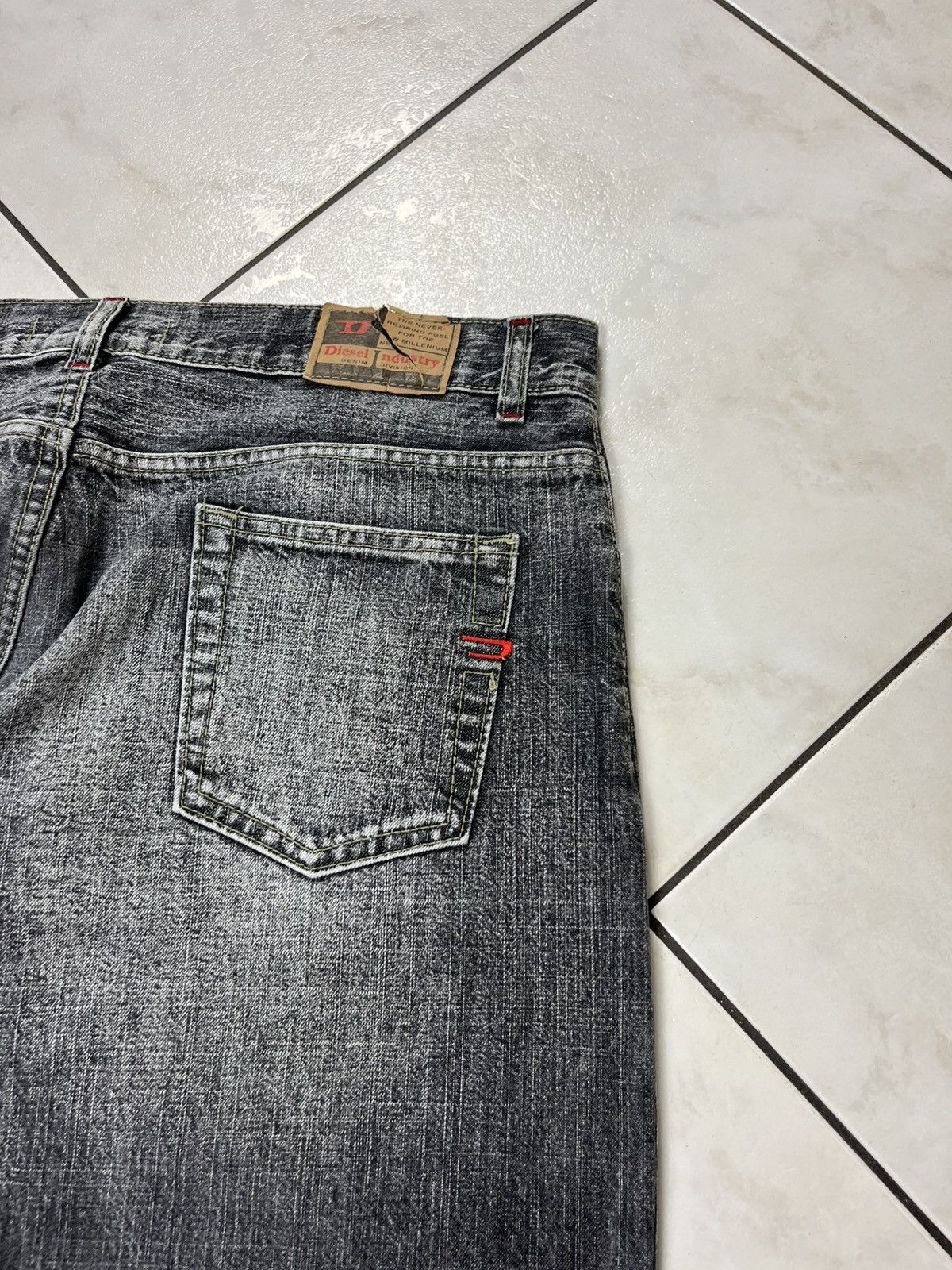 Diesel × Vintage Vintage Diesel baggy distressed denim y2k wide pants washed Size US 36 / EU 52 - 17 Thumbnail