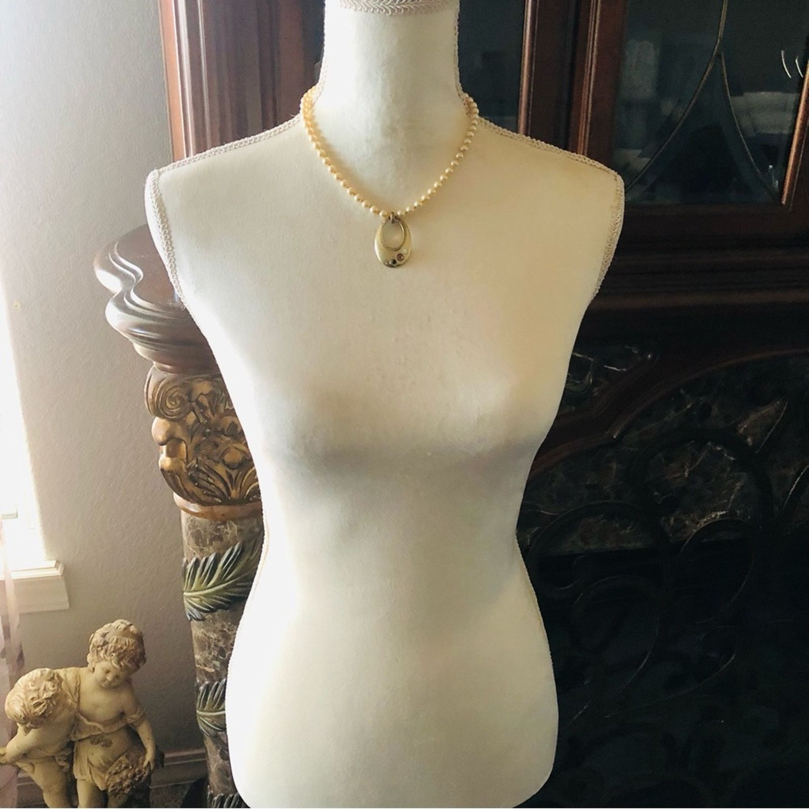 Handmade Handcrafted repurpose stone open raindrop Pearl necklace Size ONE SIZE - 6 Thumbnail