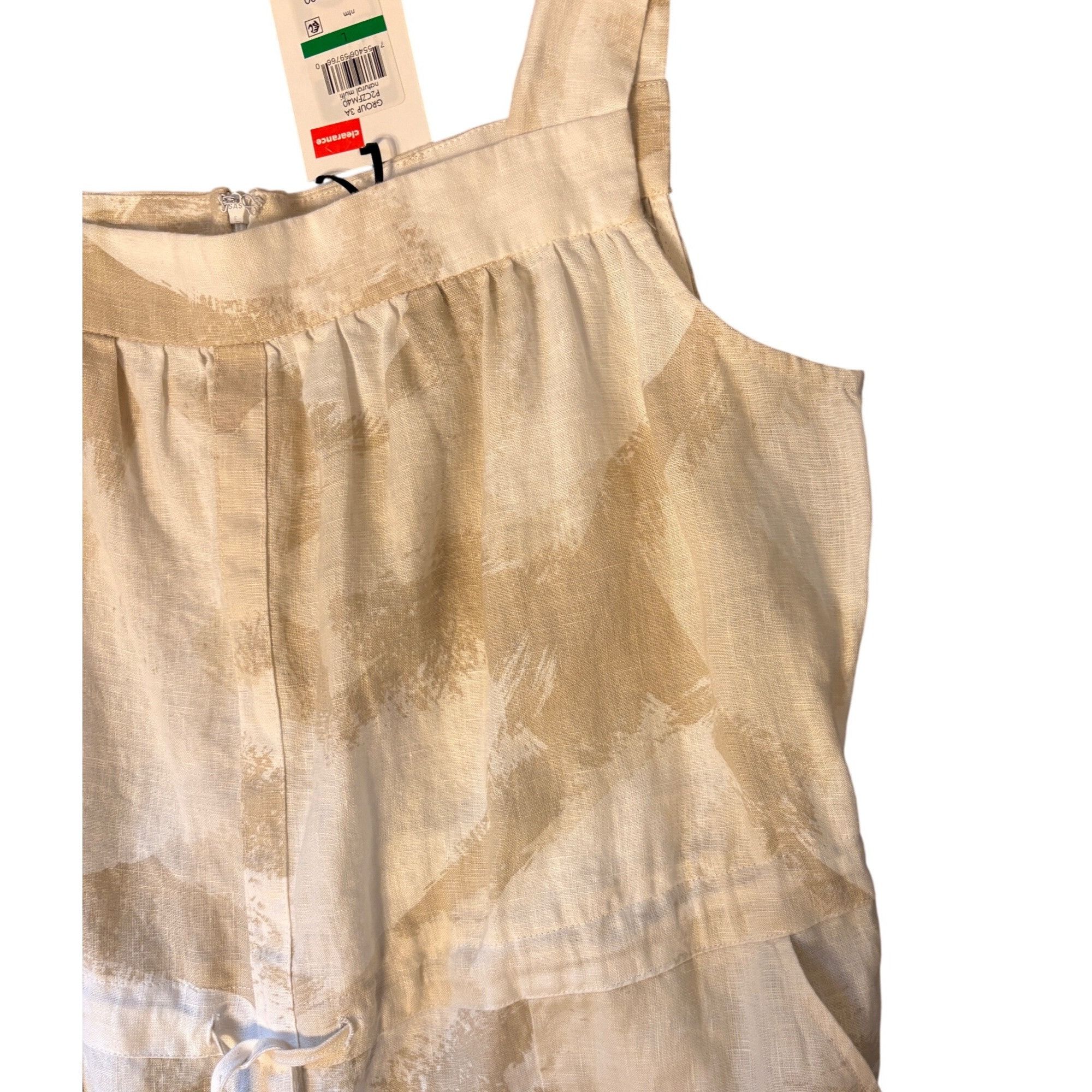 DKNY NWT DKNY Pure L 100% Linen Romper Overalls Tank Jumpsuit Lag Size 32" / US 10 / IT 46 - 5 Thumbnail
