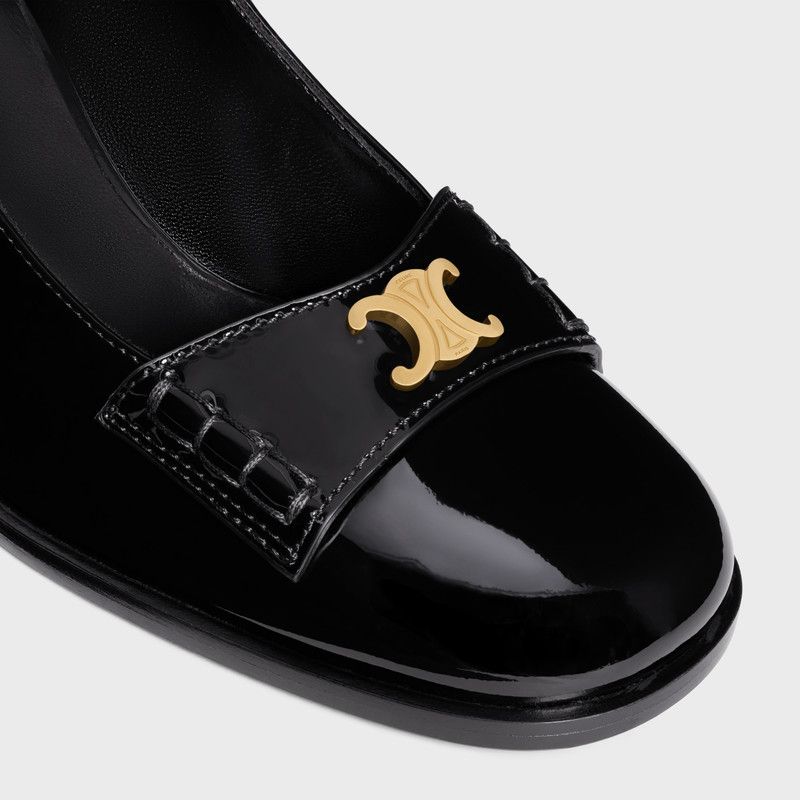 Celine o1bcso1str0126 360364582C Lily Triomphe Pumps in Black Size US 11 / IT 41 - 4 Thumbnail