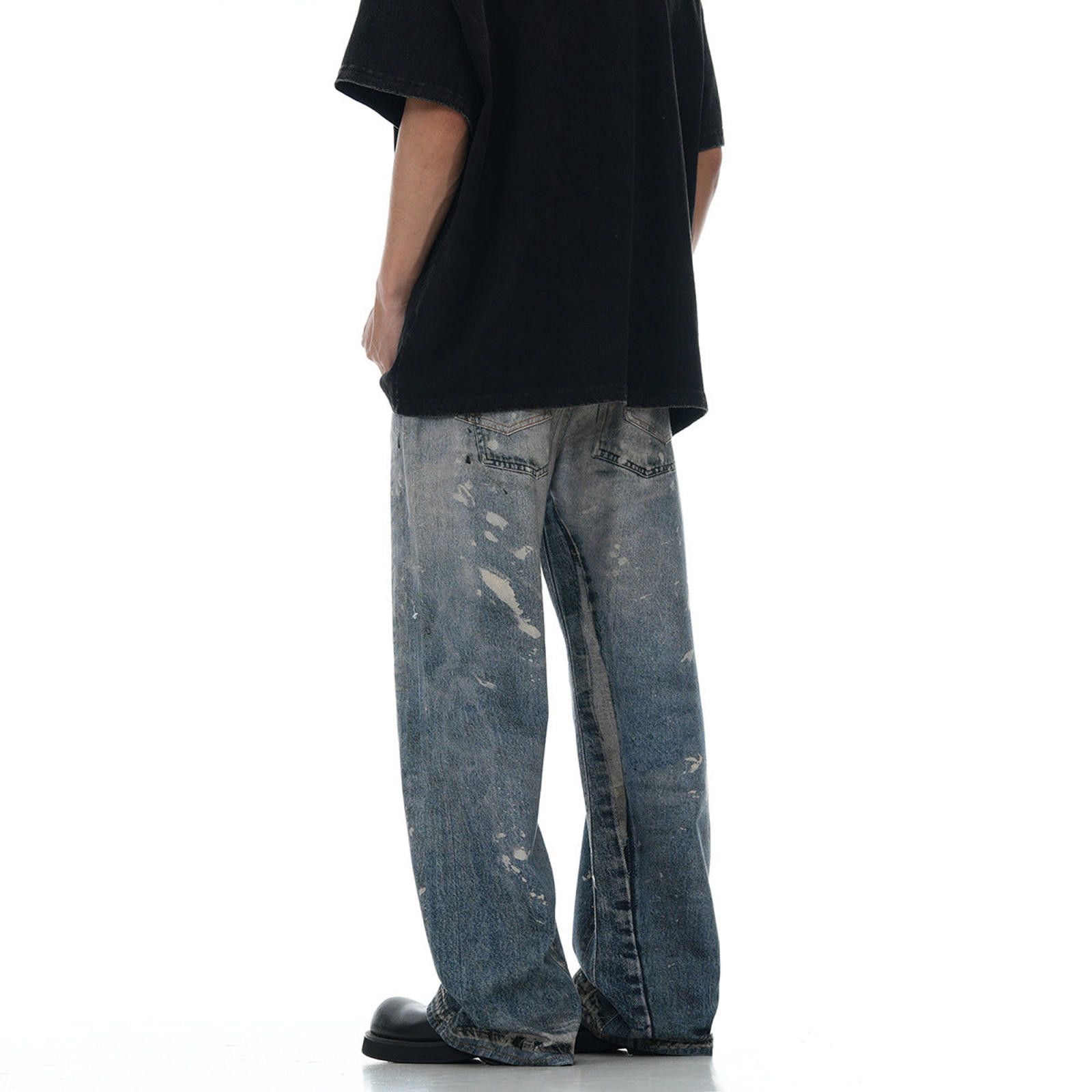 Japanese Brand Blue Distressed Relaxed Fit Men's Denim Jeans Size US 30 / EU 46 - 3 Thumbnail