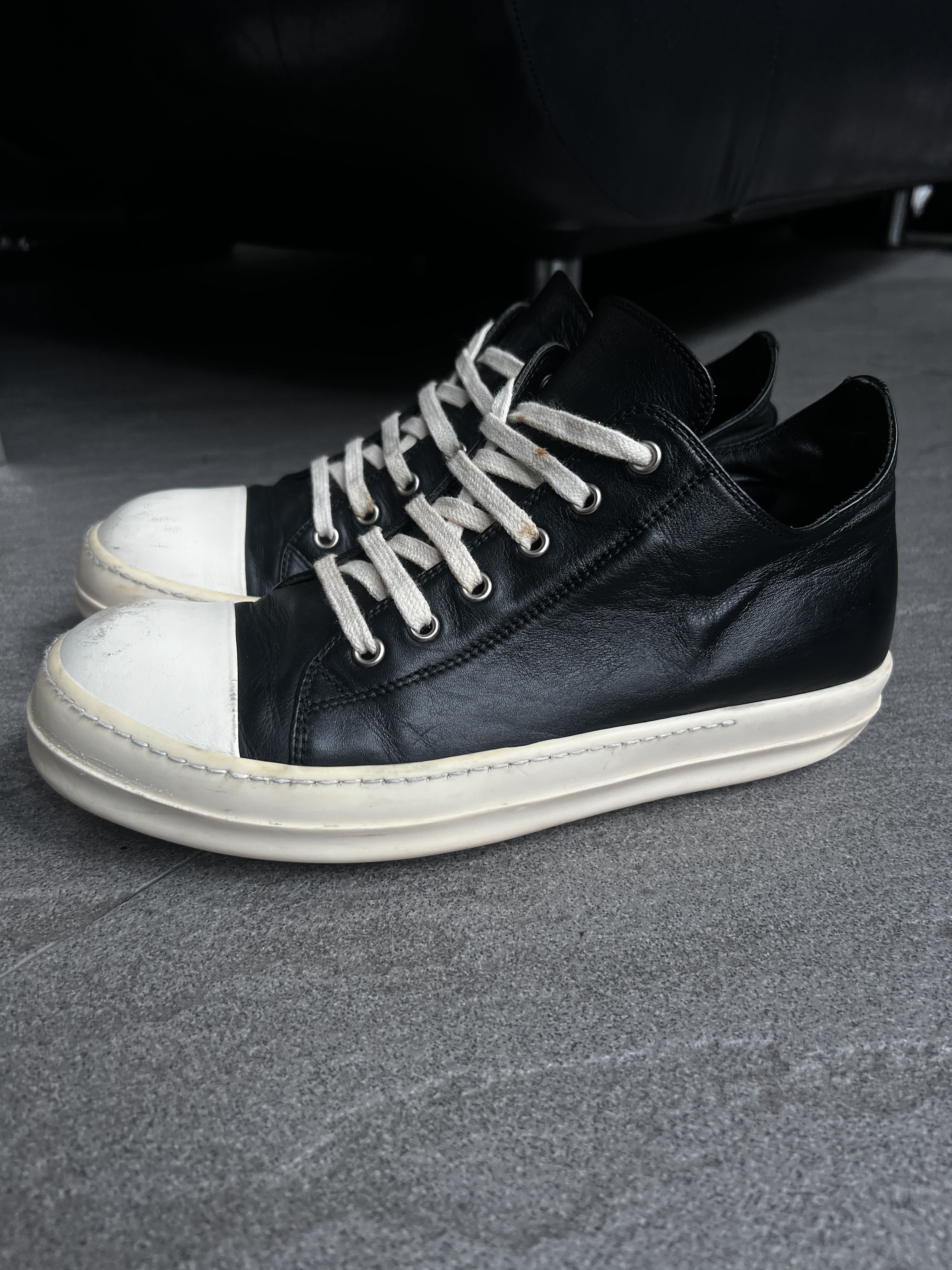 Rick Owens Rick Owens Leather Low Ramones Sneakers EU41.5 Size US 8.5 / EU 41-42 - 2 Thumbnail