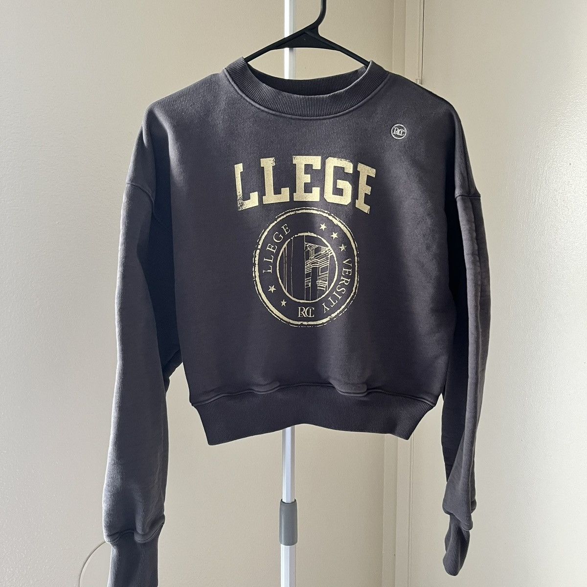 RECTO Recto Llege-logo Cropped Sweatshirt Gray Unisex One Size Size US S / EU 44-46 / 1 - 1 Thumbnail