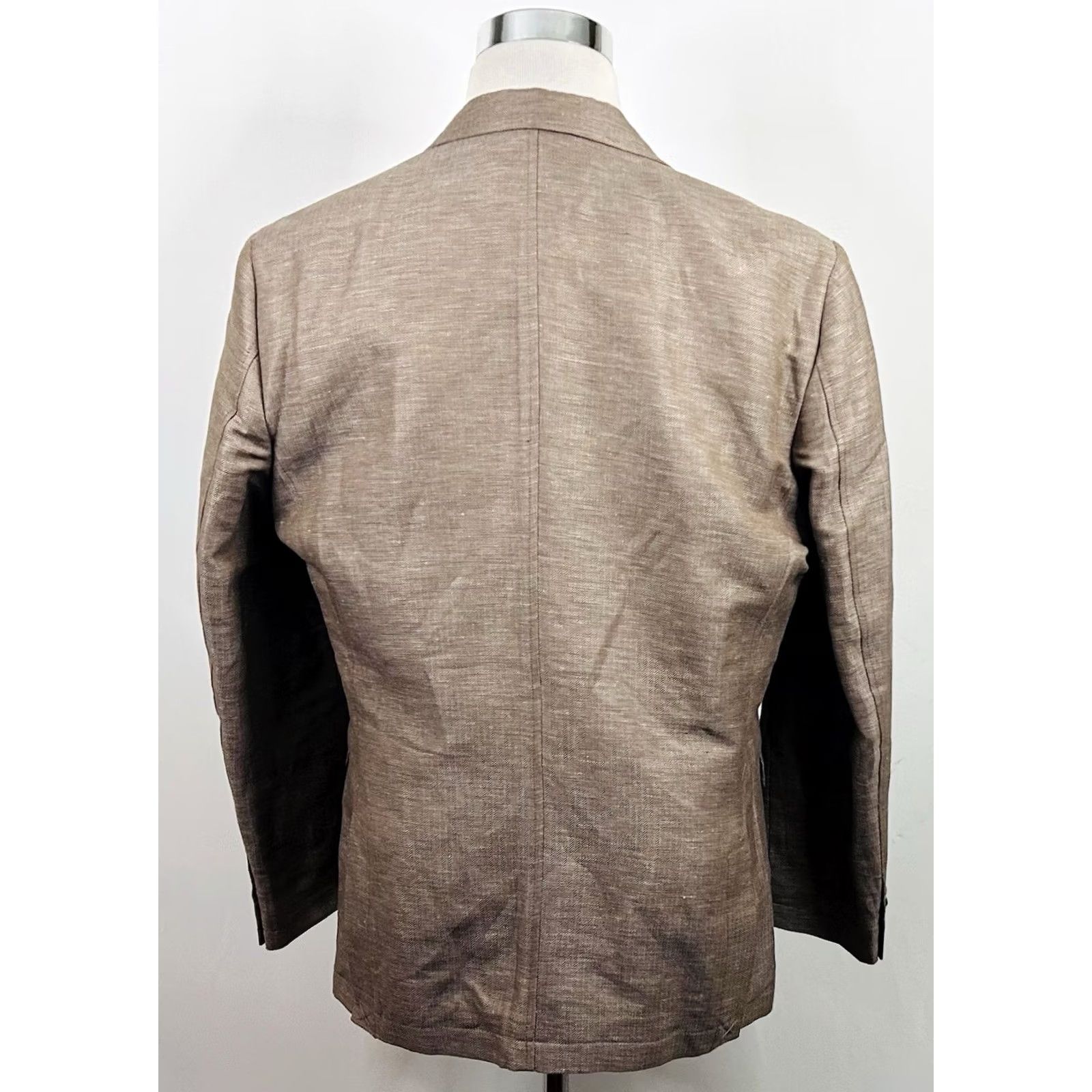 Joseph Abboud NWT Joseph Abboud Sport Coat Linen Blend Beige Herringbone Two Button Large Regular Mens Jacket Size US XS / EU 42 / 0 - 6 Thumbnail
