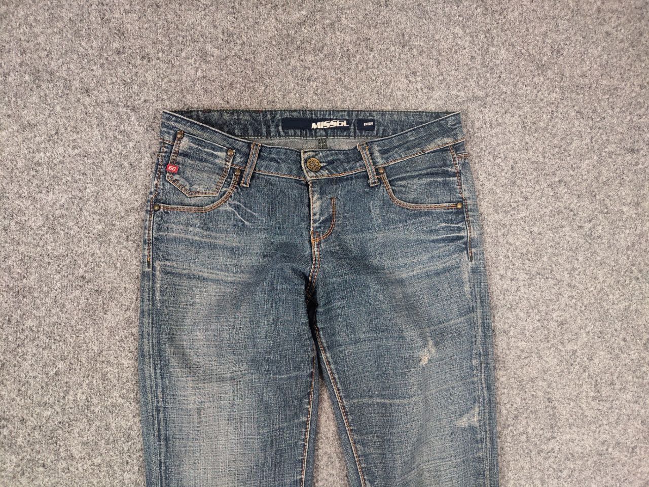 Miss Sixty Vintage Miss Sixty Y2K Style Eden Faded Denim Straight Jeans Size 31" - 7 Thumbnail
