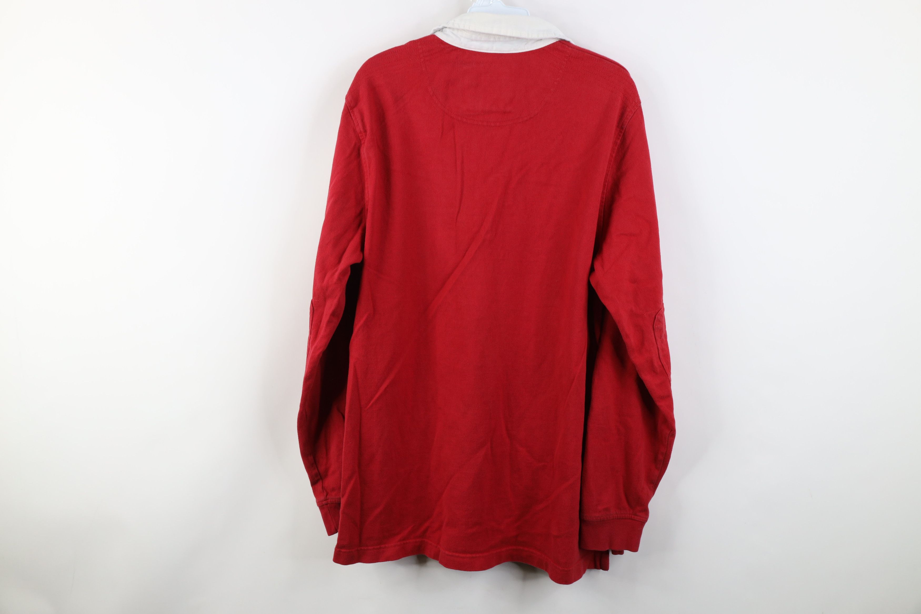 L.L. Bean Vintage LL Bean Heavy Elbow Patch Long Sleeve Rugby Polo Red Size US L / EU 52-54 / 3 - 11 Thumbnail